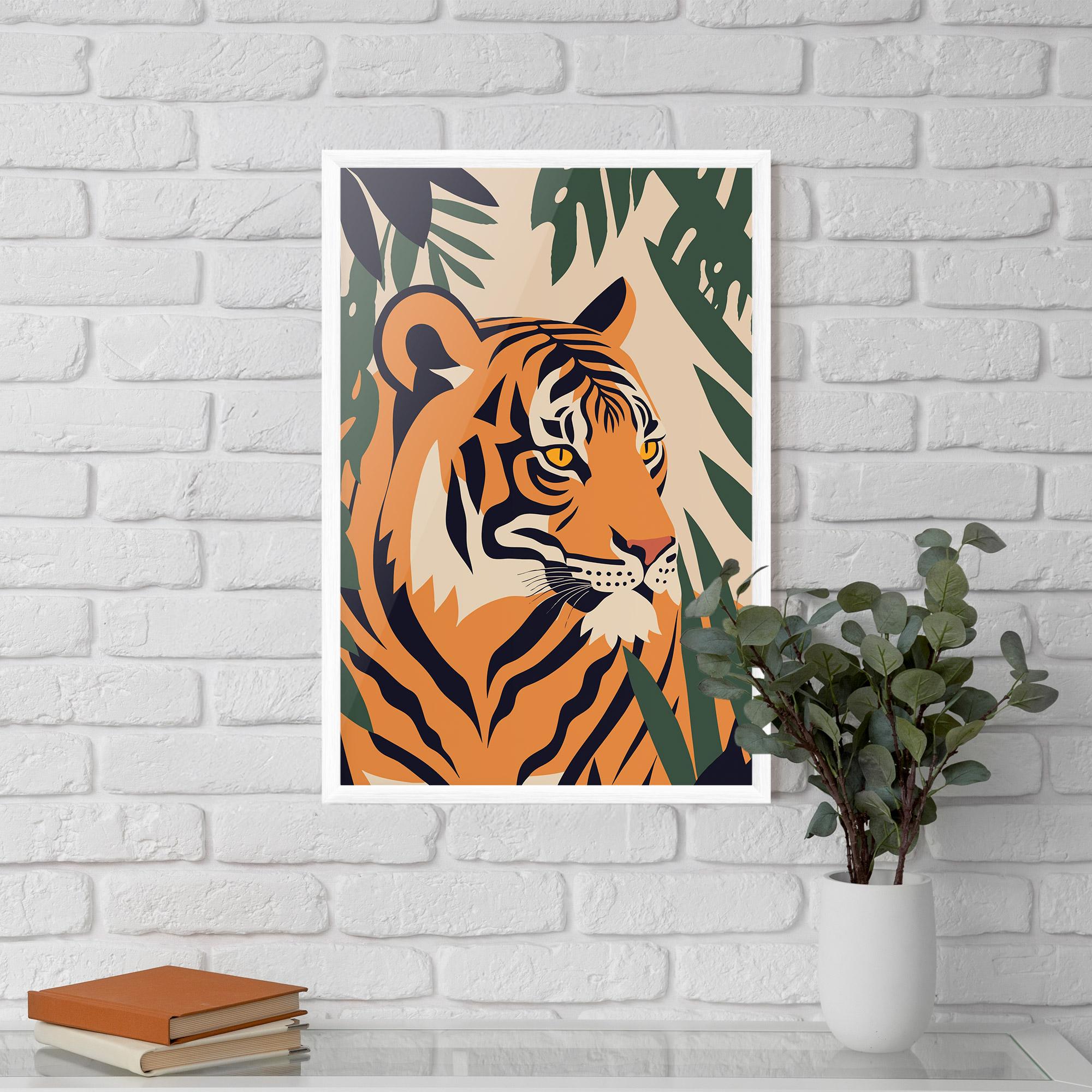 Keretezett Poszter Cartoon Style Tiger mockup 5