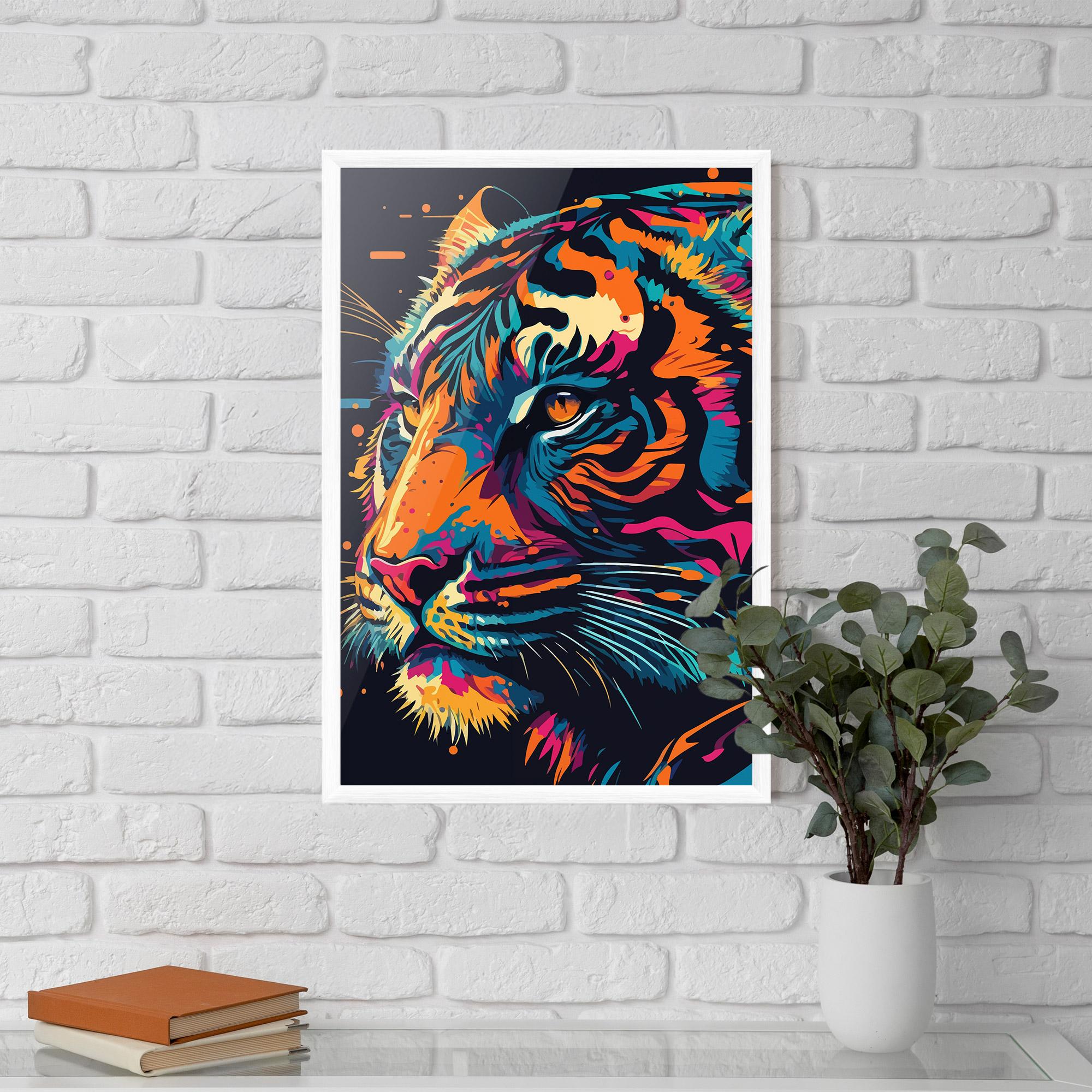 Keretezett Poszter Colorful Tiger mockup 5