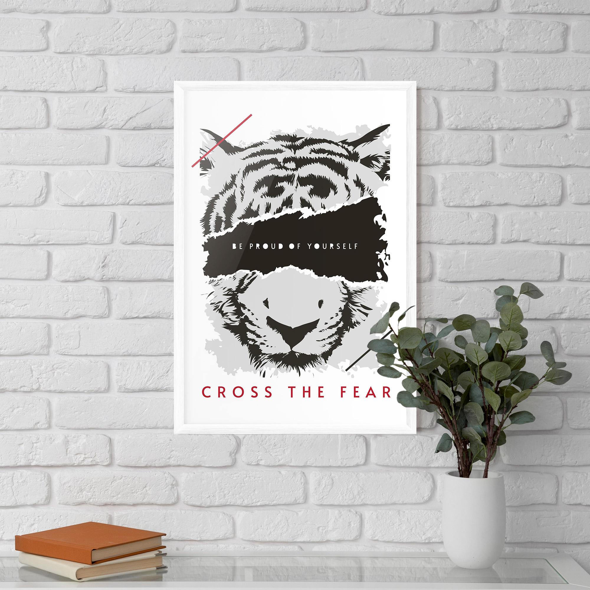 Keretezett Poszter Cross The Fear mockup 5