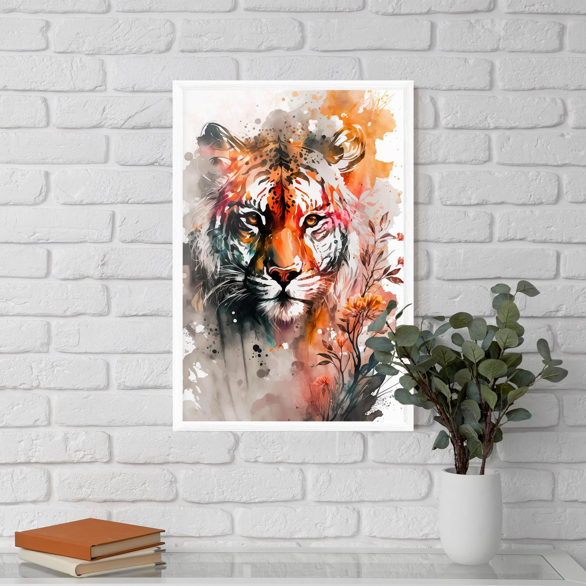 Keretezett Poszter Orange Art Tiger mockup 5