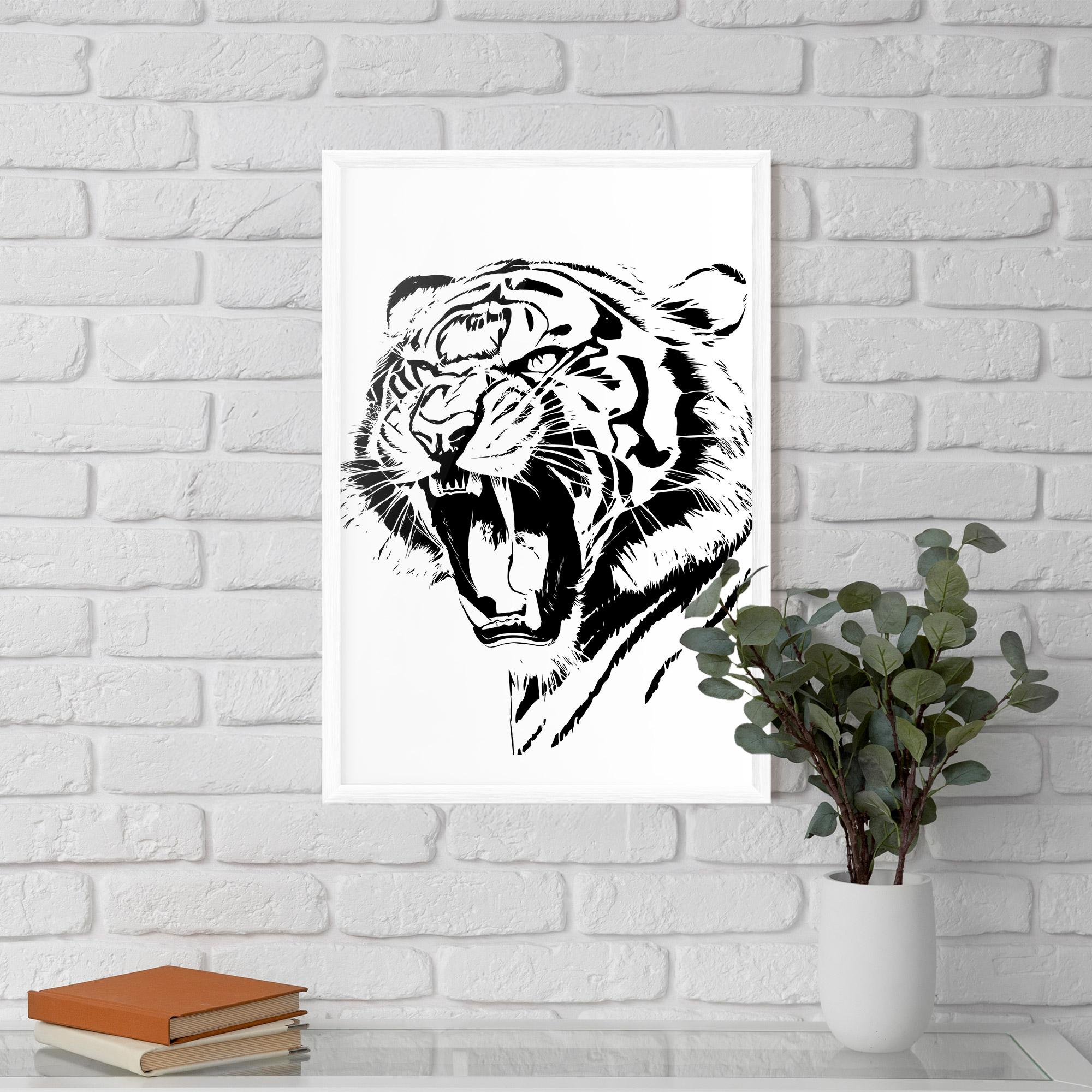 Keretezett Poszter Roaring Tiger mockup 5