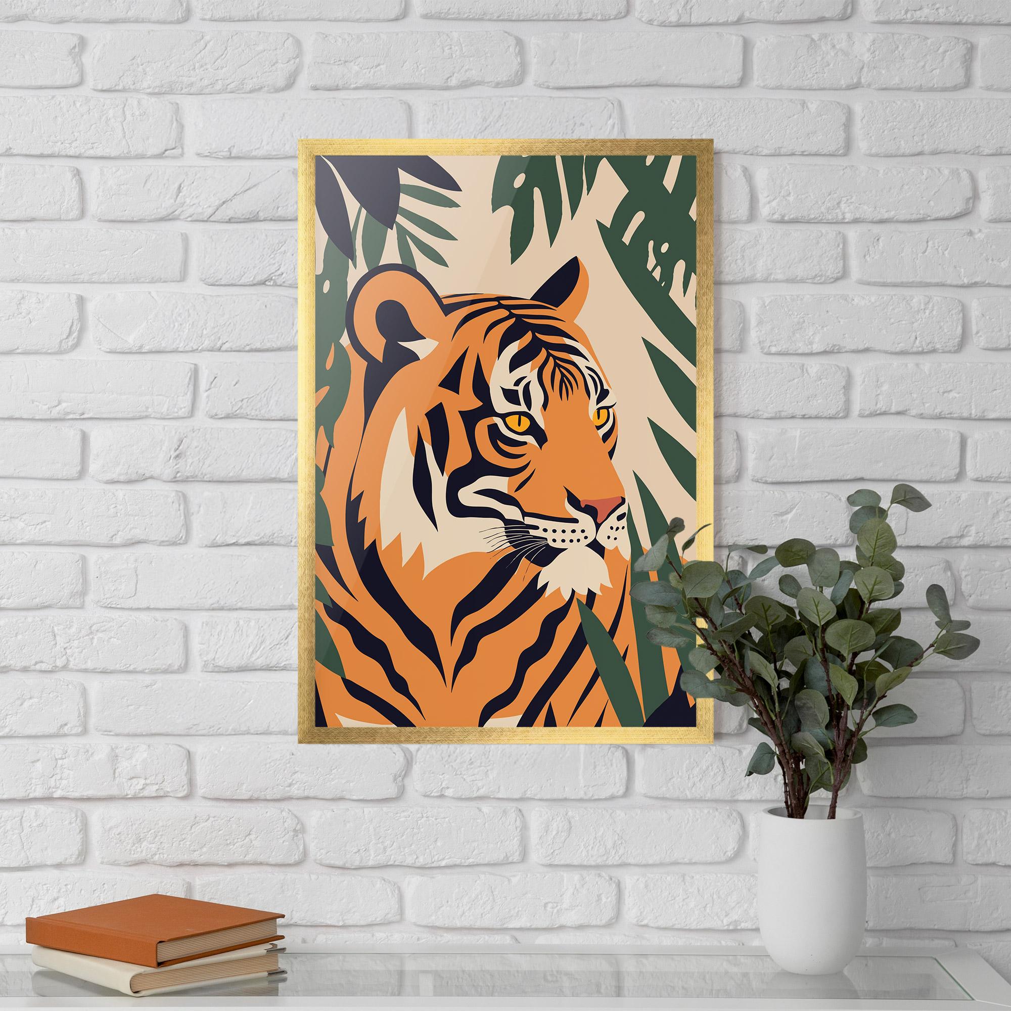 Keretezett Poszter Cartoon Style Tiger mockup 5