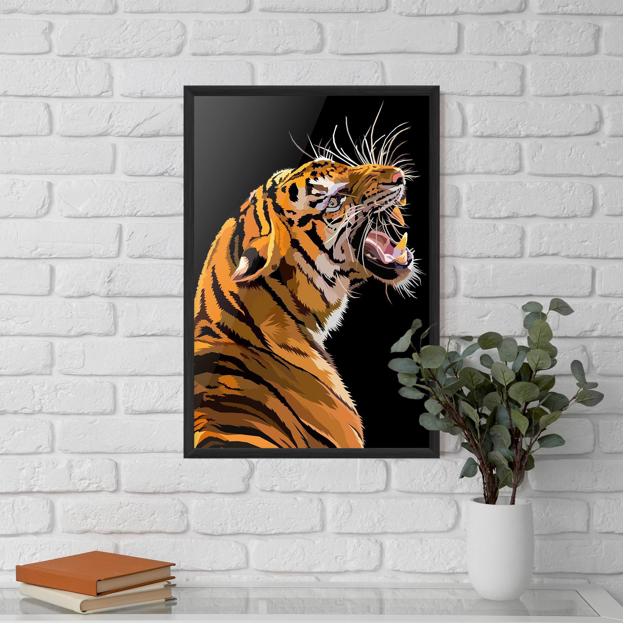 Keretezett Poszter Angry Tiger mockup 5