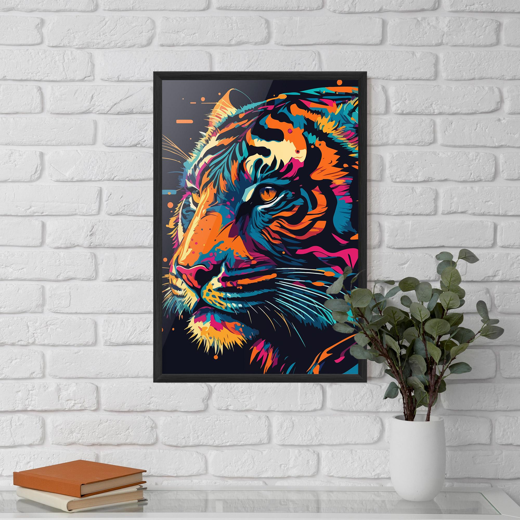 Keretezett Poszter Colorful Tiger mockup 5
