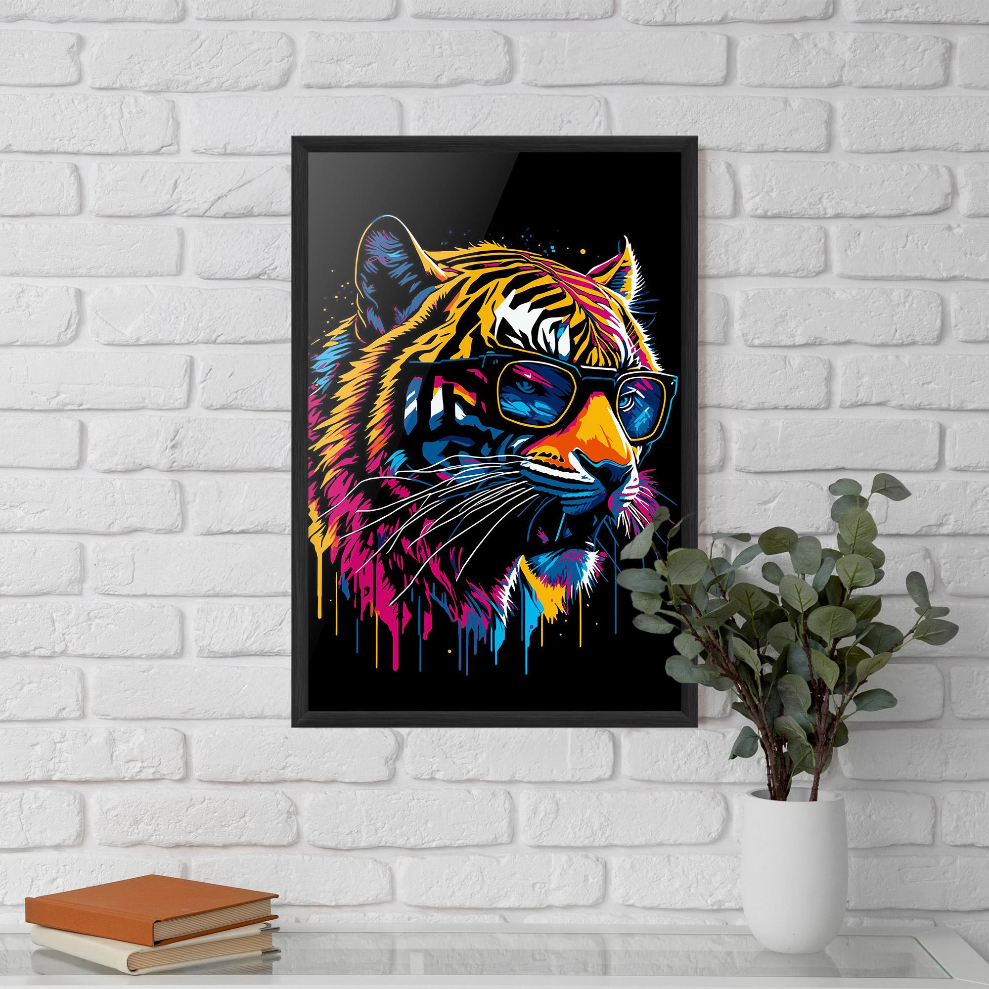 Keretezett Poszter Cool Tiger mockup 5