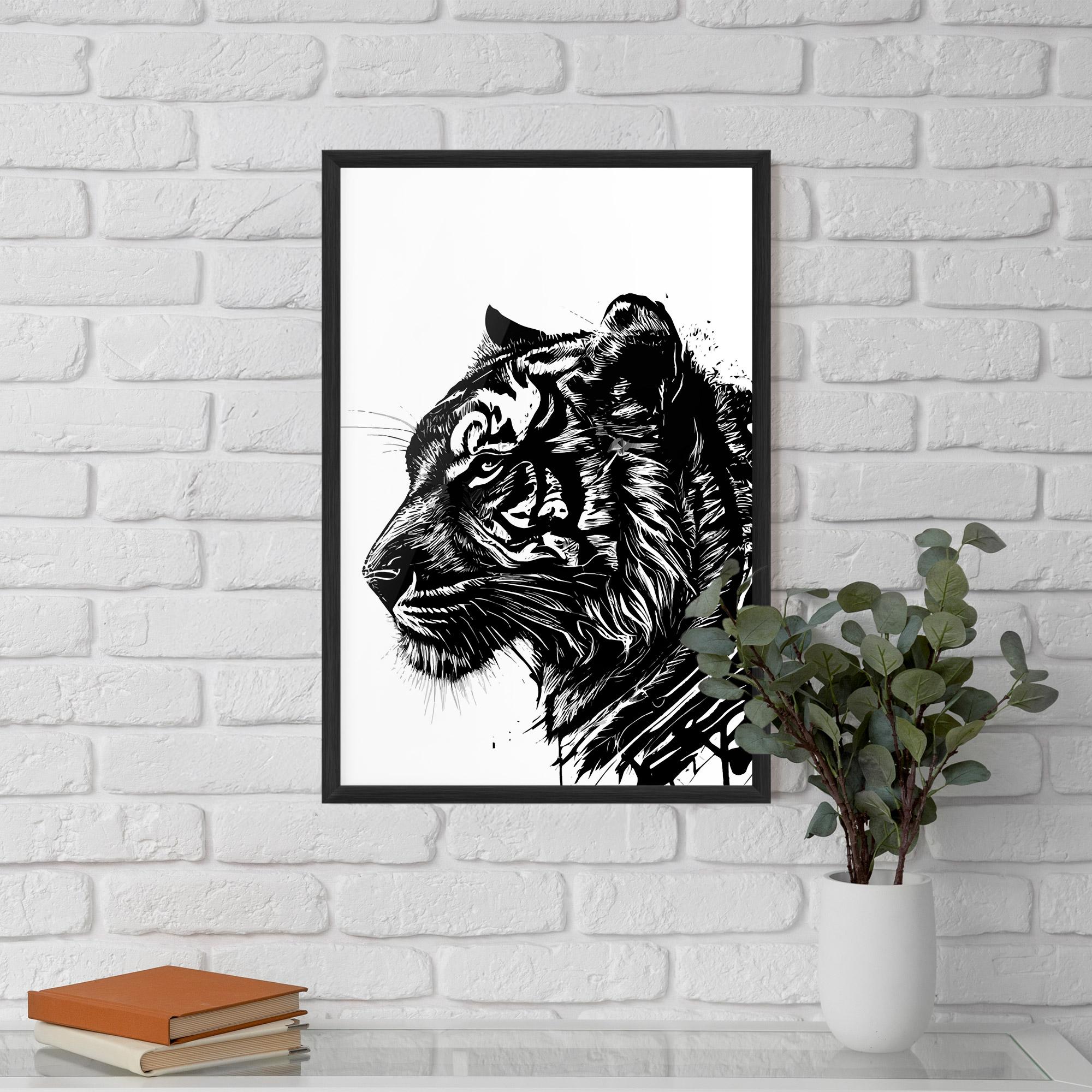 Keretezett Poszter Tiger Profile mockup 5