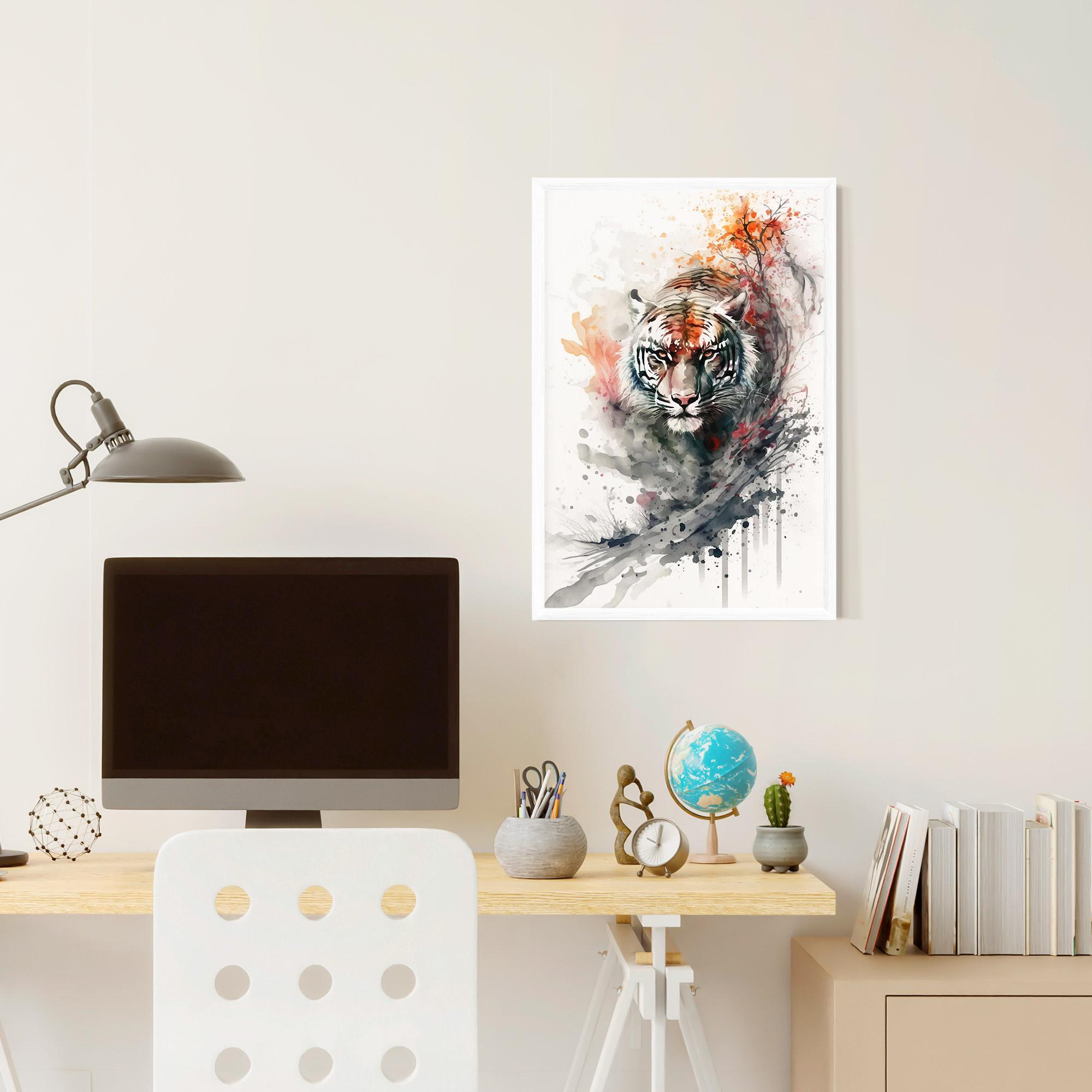 Keretezett Poszter Beautiful Tiger Art mockup 6