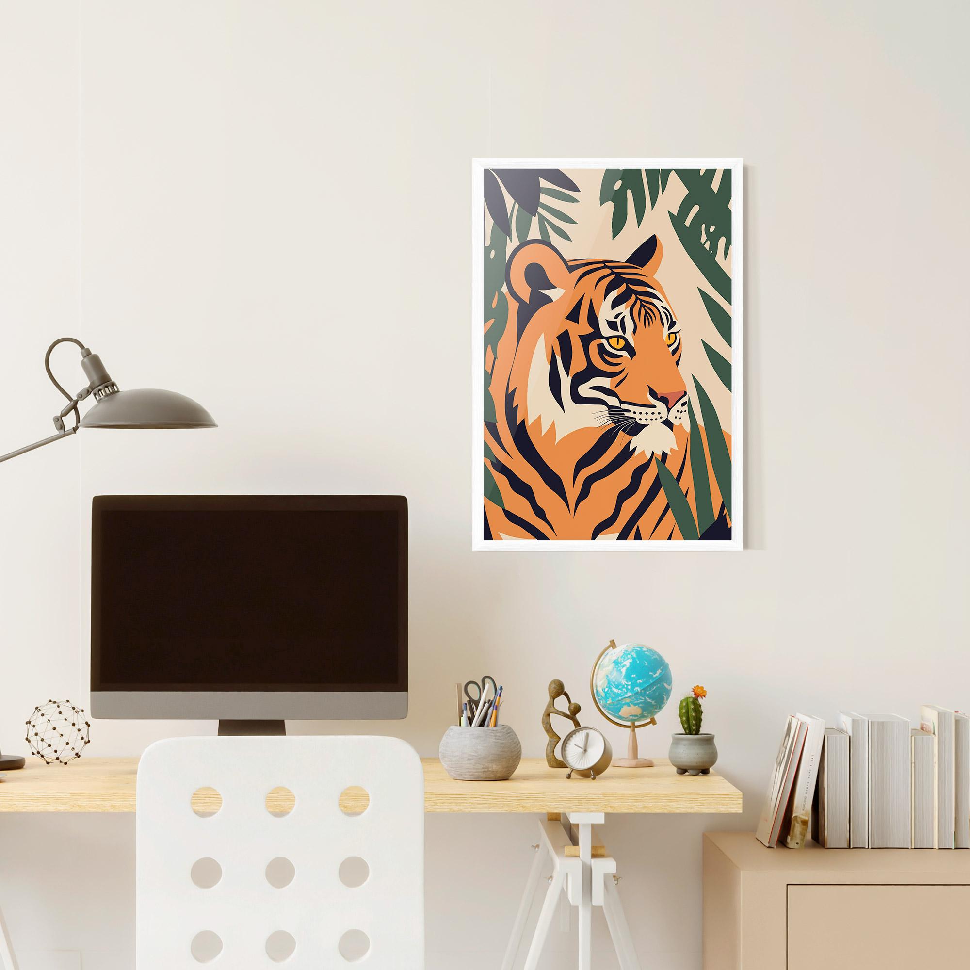 Keretezett Poszter Cartoon Style Tiger mockup 6