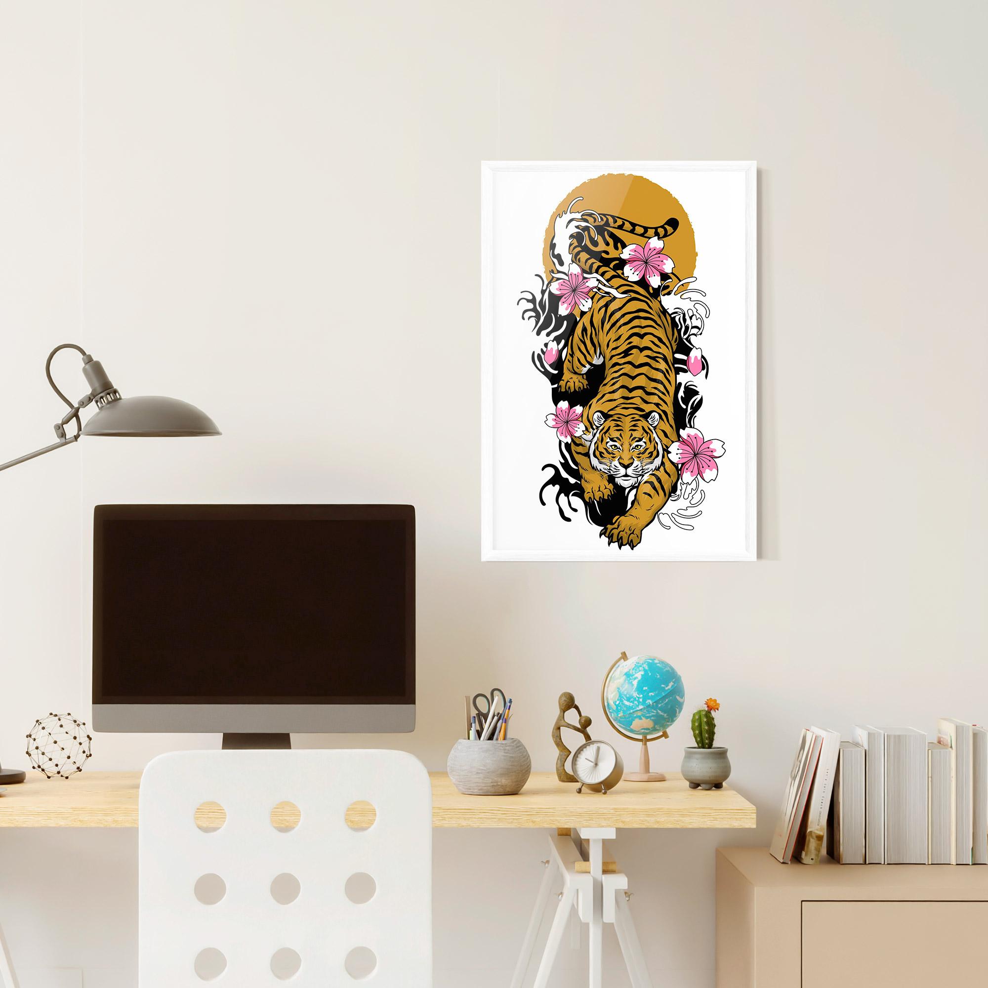 Keretezett Poszter Japanese Style Tiger mockup 6