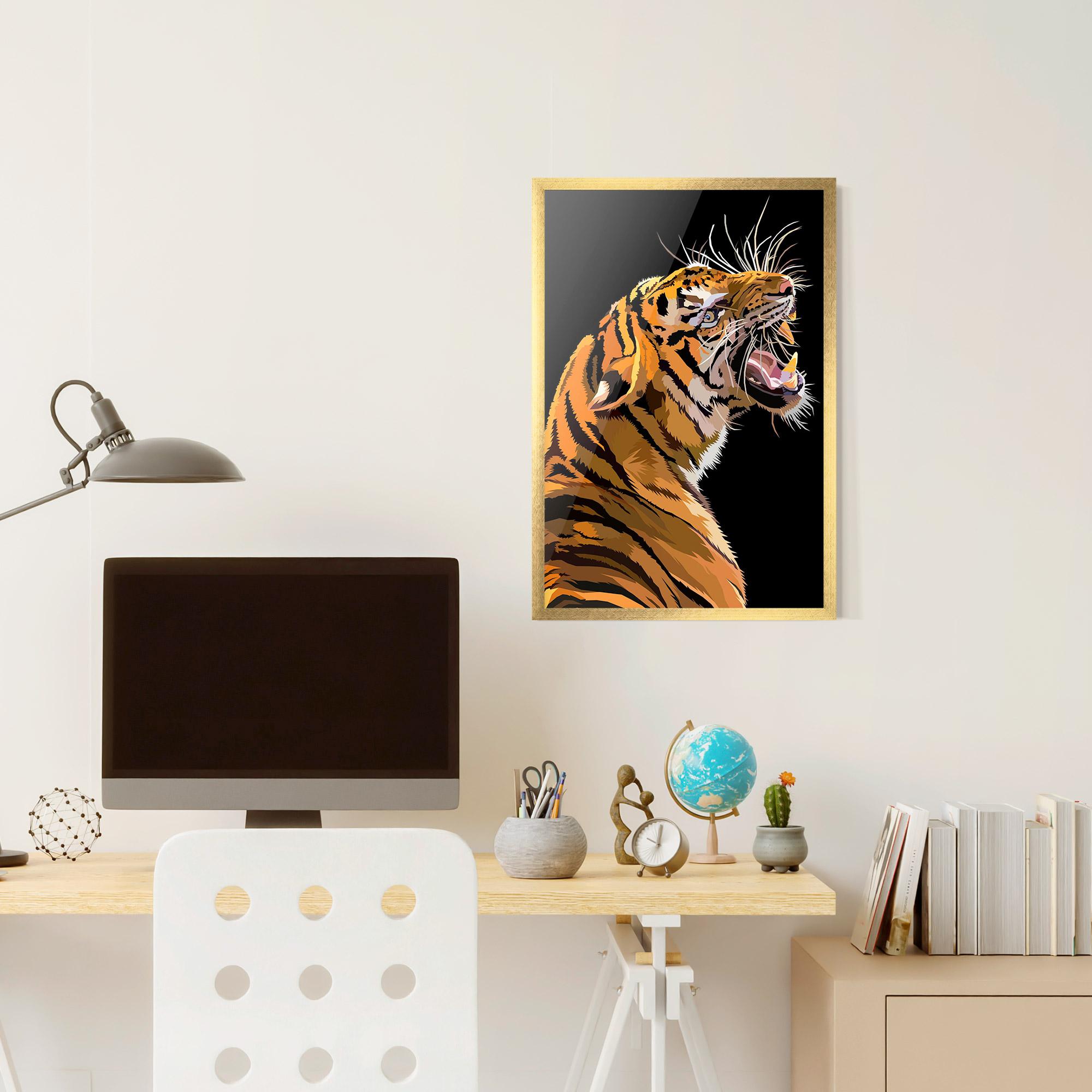 Keretezett Poszter Angry Tiger mockup 6