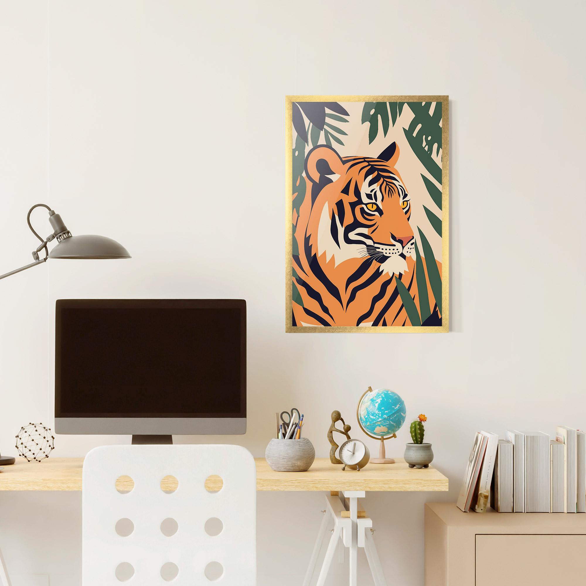 Keretezett Poszter Cartoon Style Tiger mockup 6
