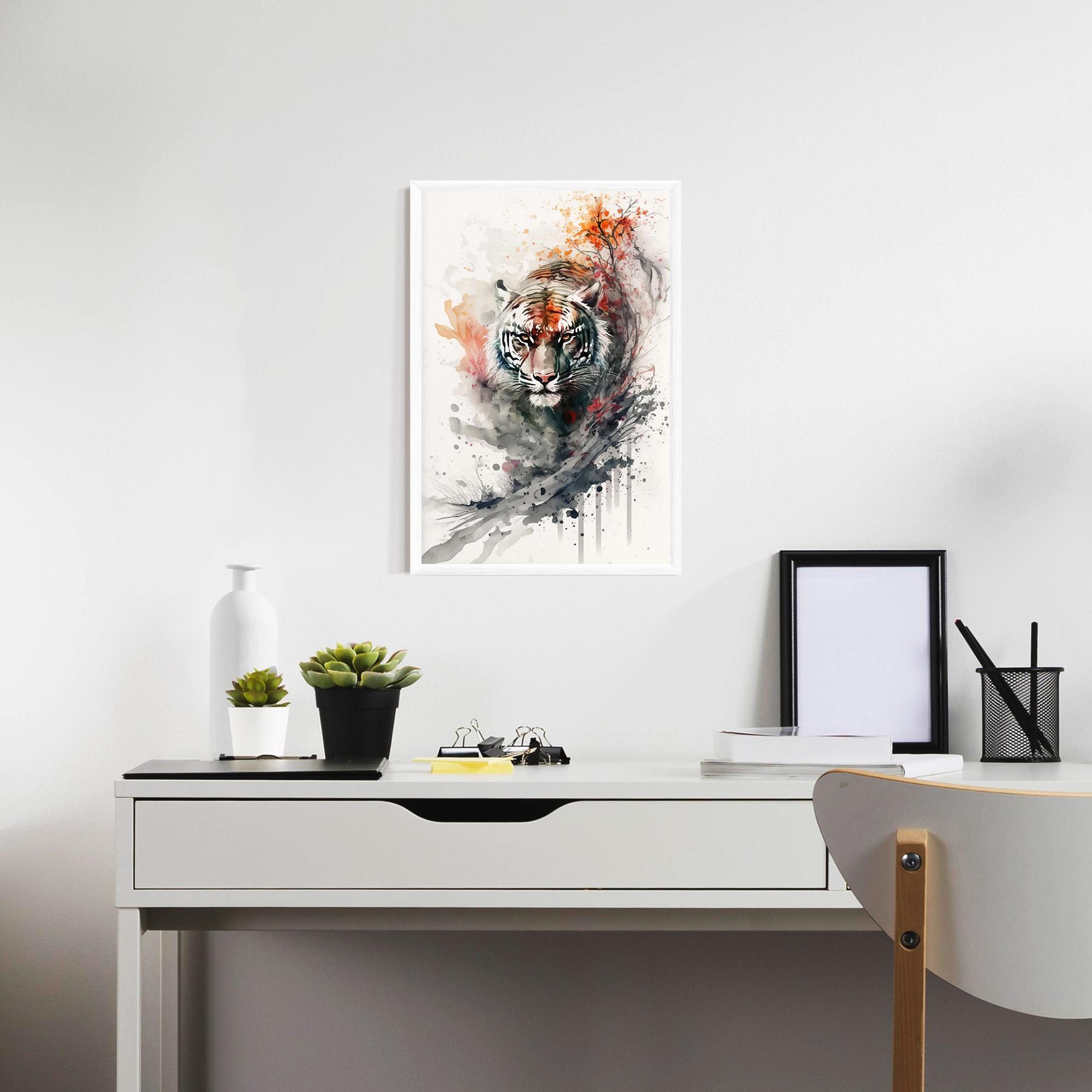 Keretezett Poszter Beautiful Tiger Art mockup 7