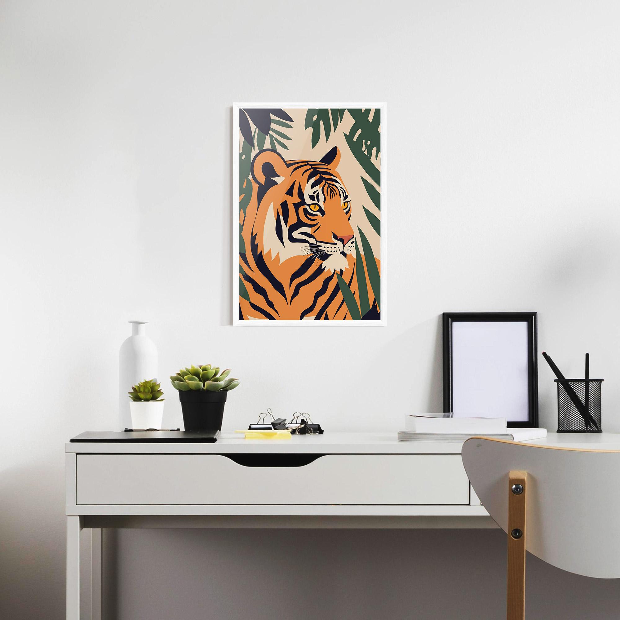Keretezett Poszter Cartoon Style Tiger mockup 7