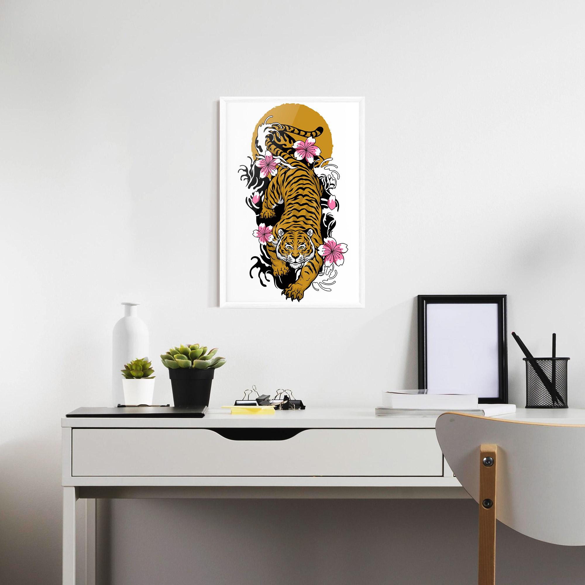 Keretezett Poszter Japanese Style Tiger mockup 7