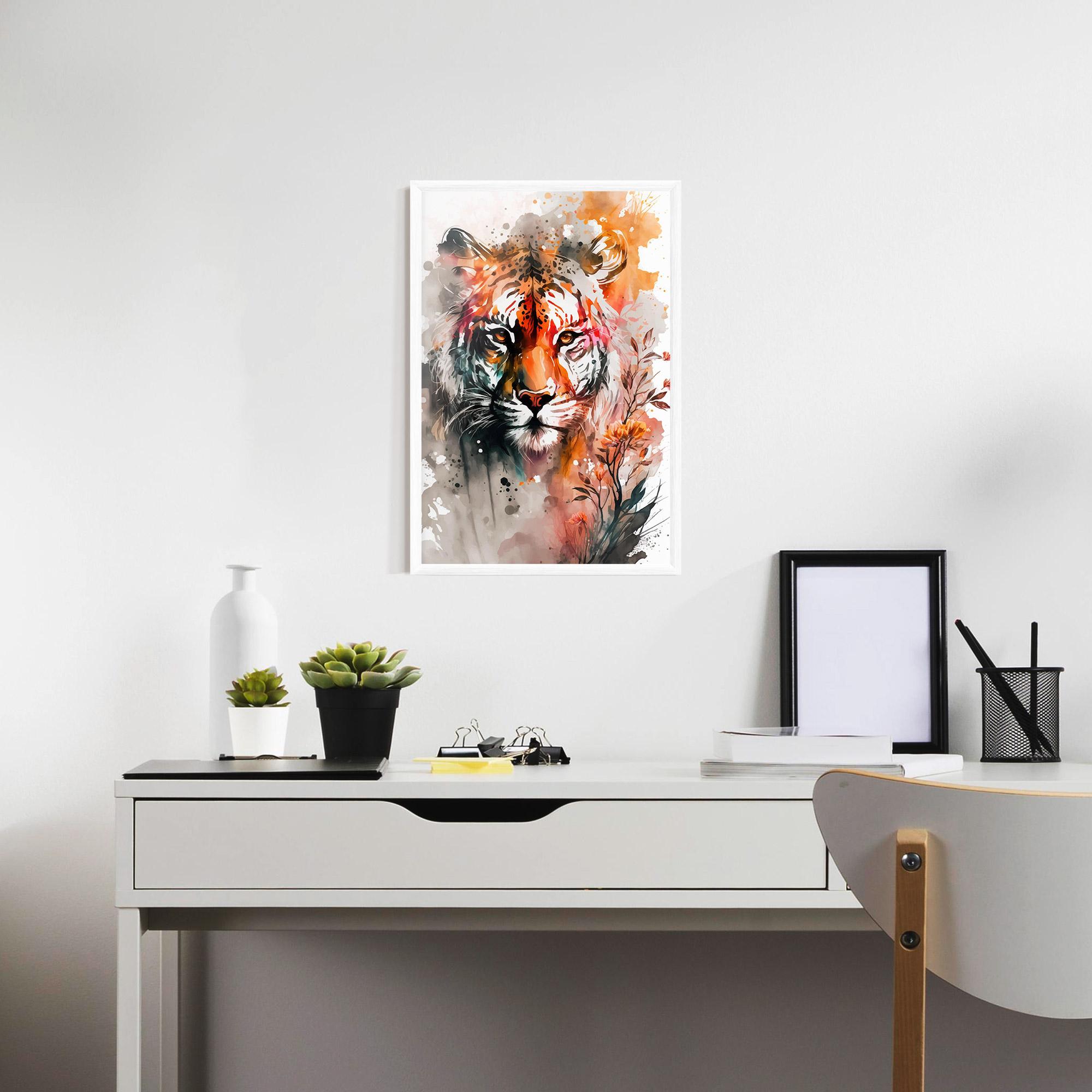 Keretezett Poszter Orange Art Tiger mockup 7