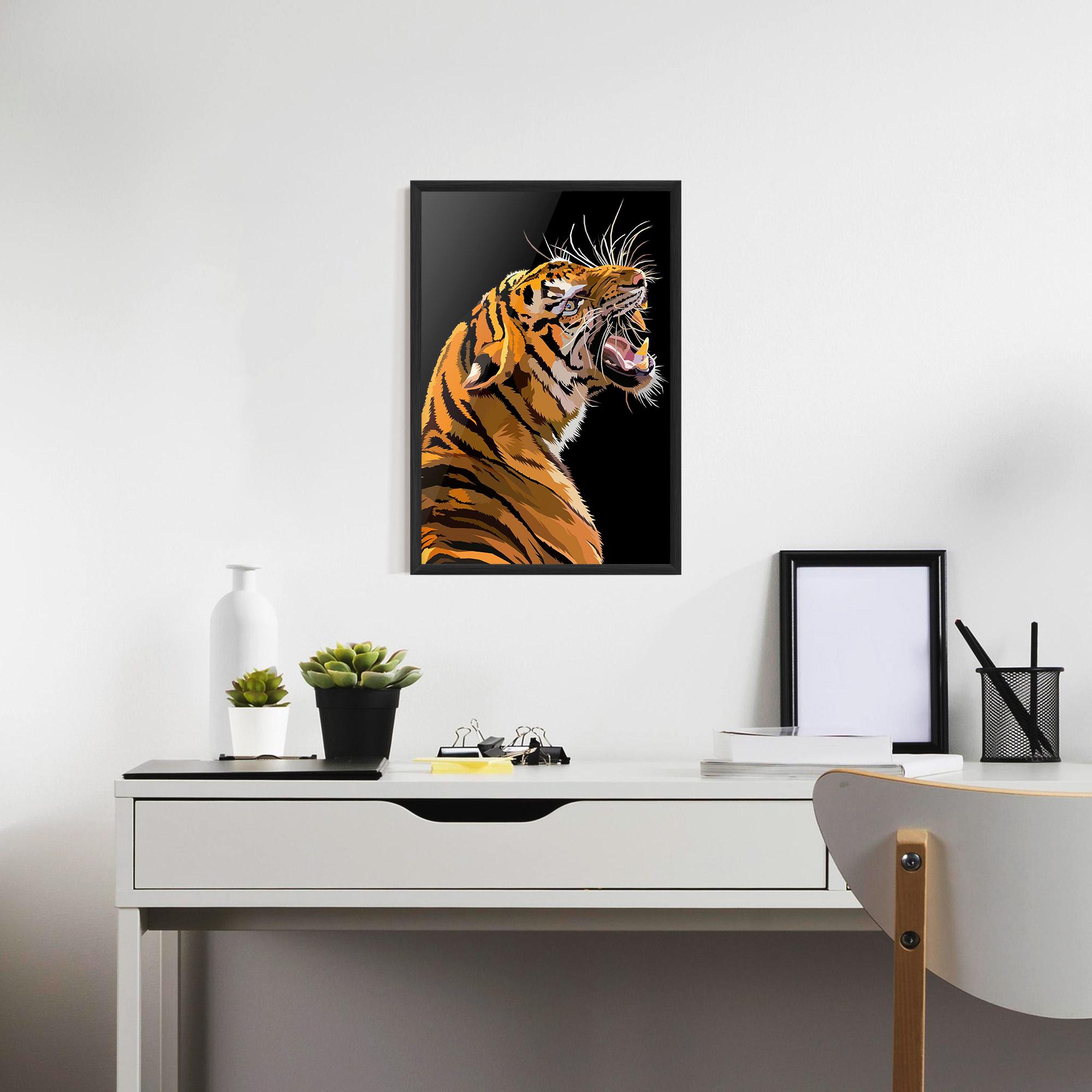 Keretezett Poszter Angry Tiger mockup 7