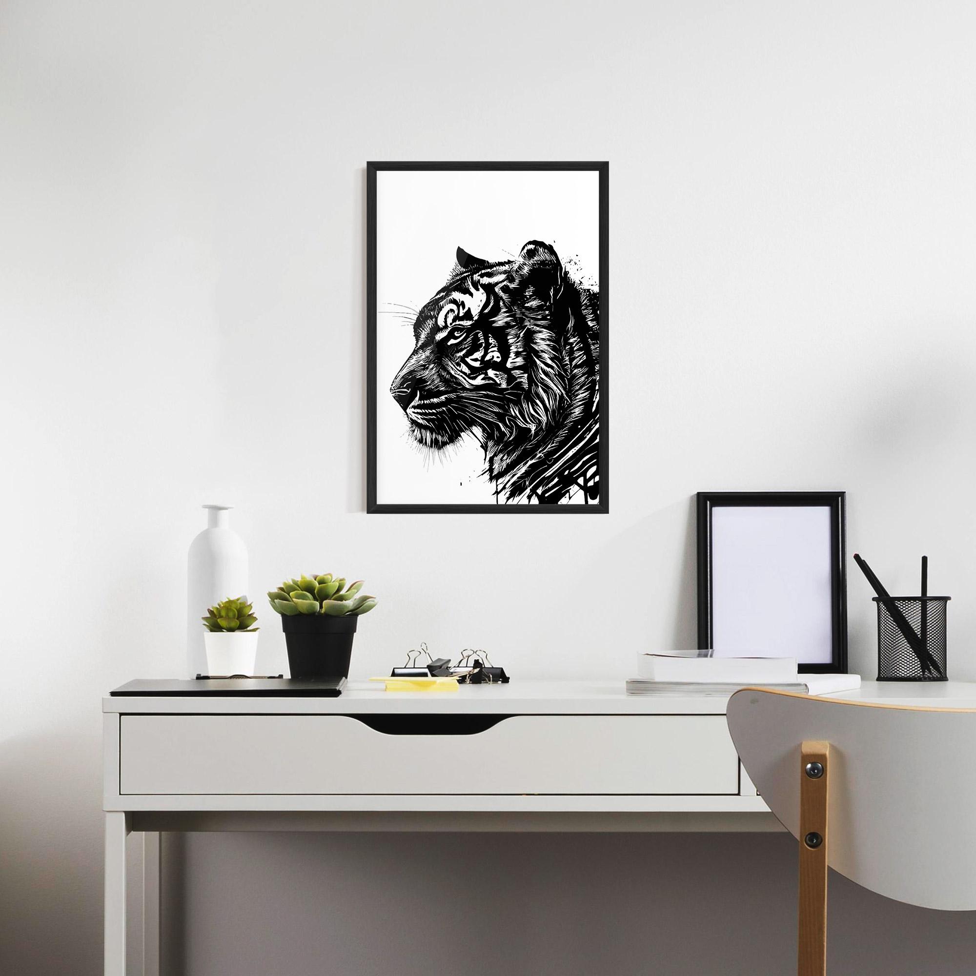 Keretezett Poszter Tiger Profile mockup 7