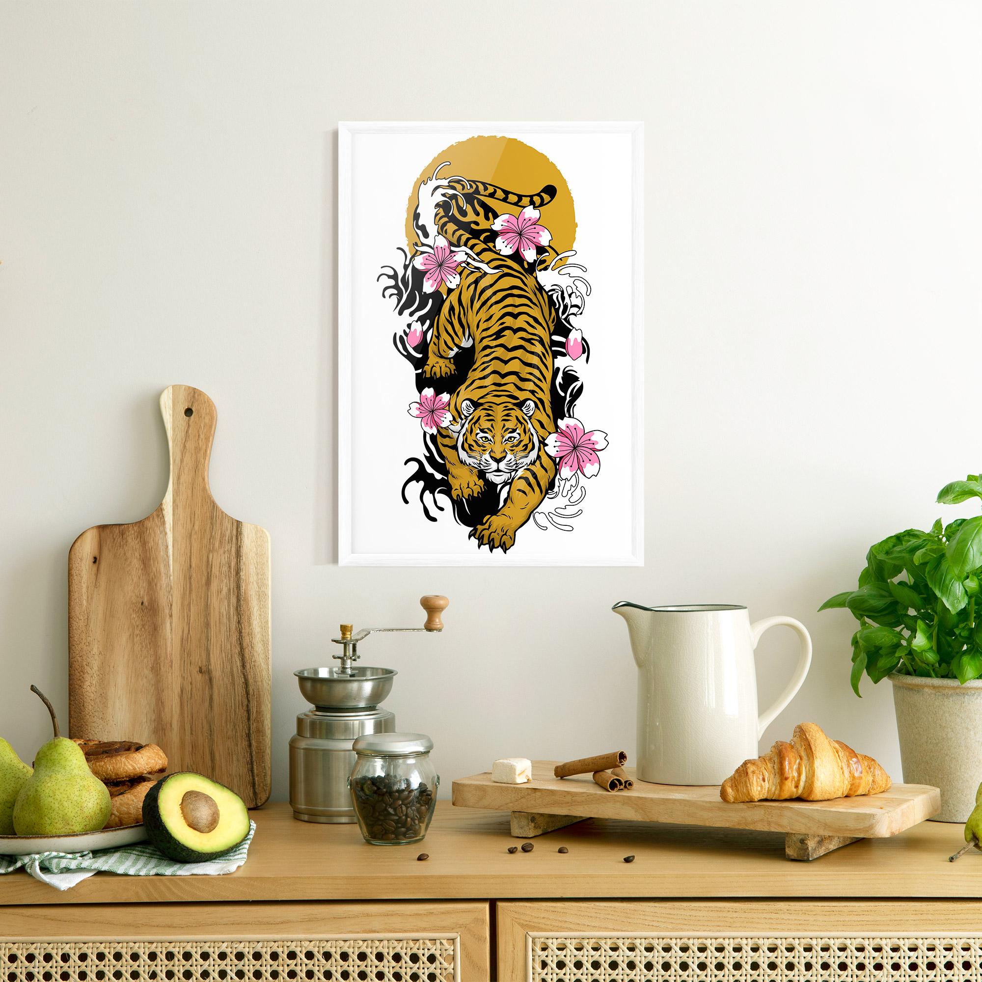 Keretezett Poszter Japanese Style Tiger mockup 8