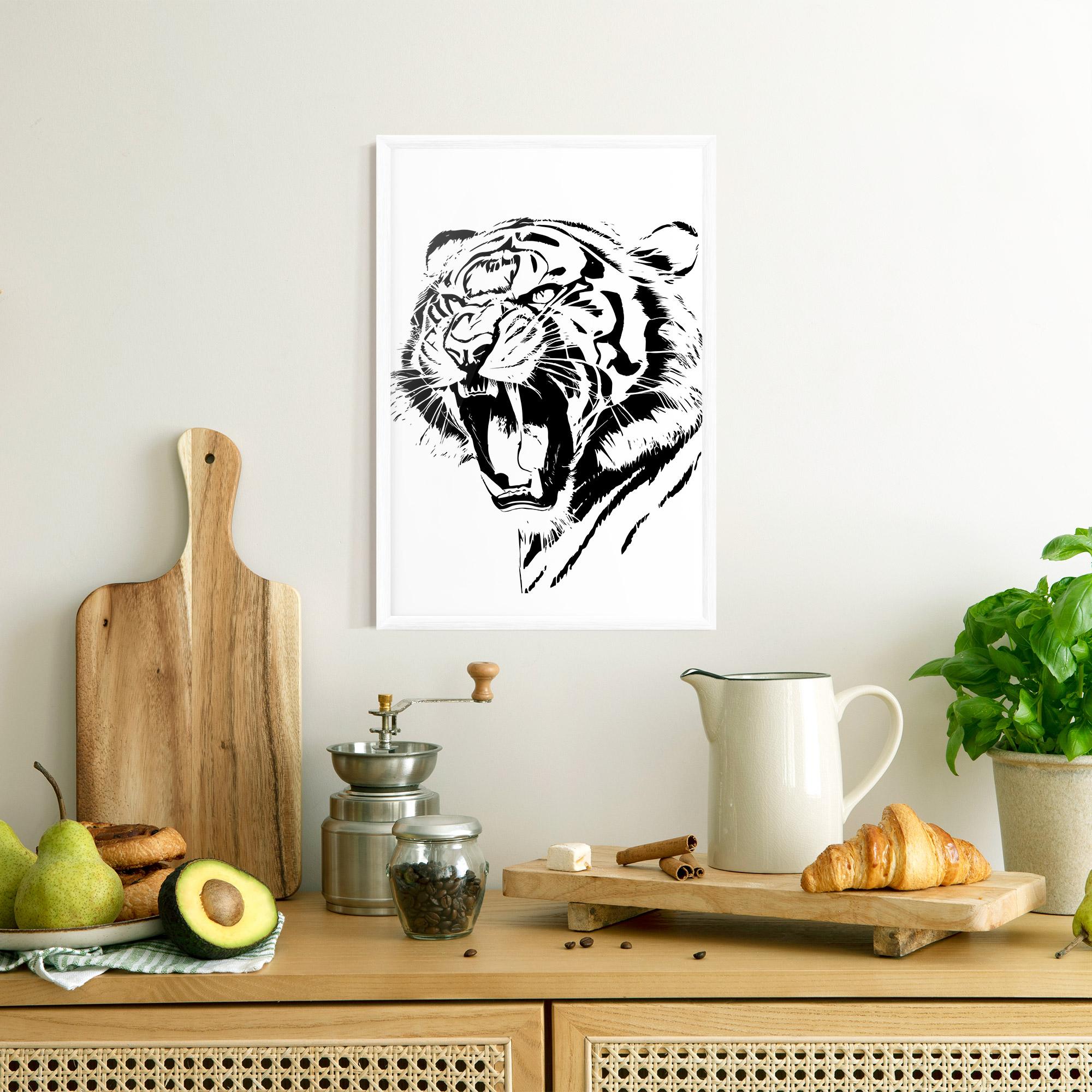 Keretezett Poszter Roaring Tiger mockup 8