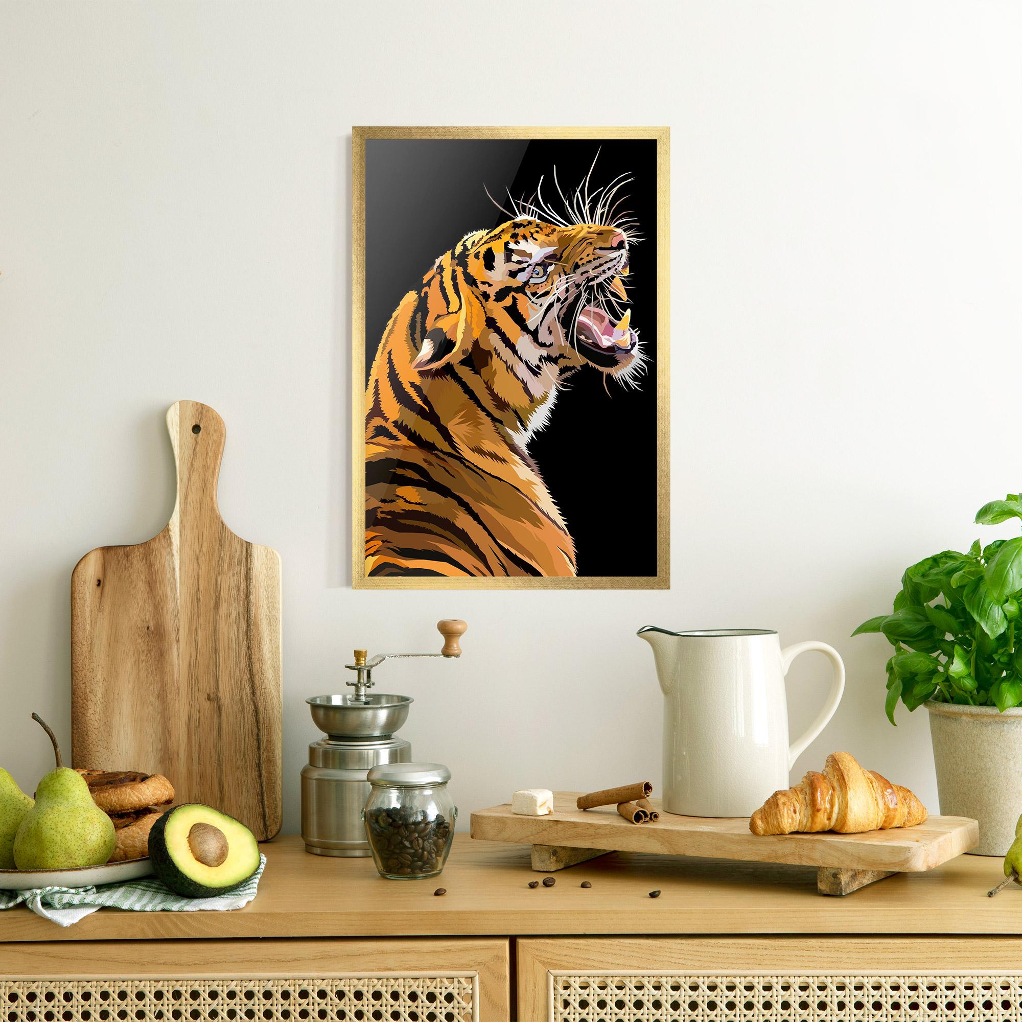 Keretezett Poszter Angry Tiger mockup 8