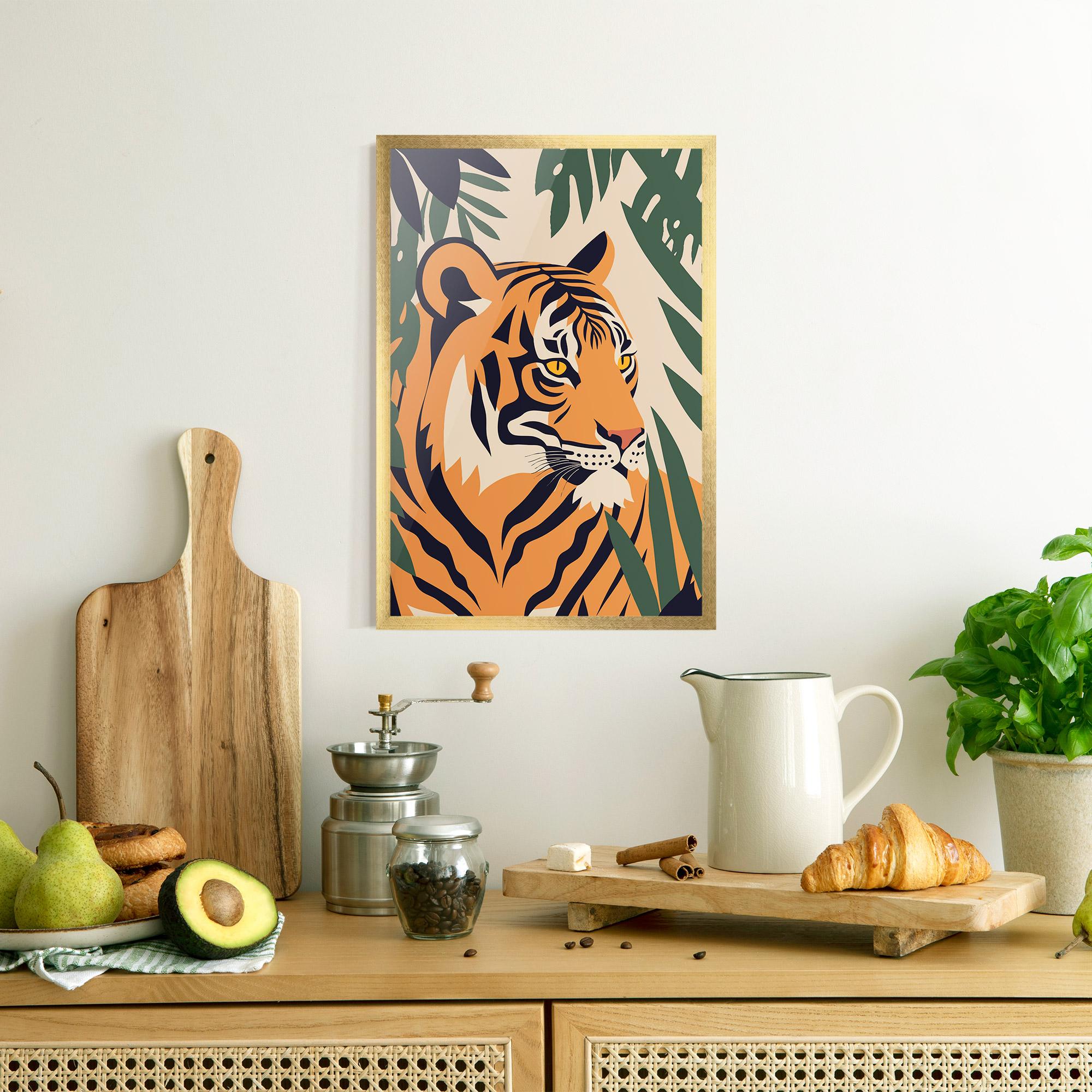 Keretezett Poszter Cartoon Style Tiger mockup 8