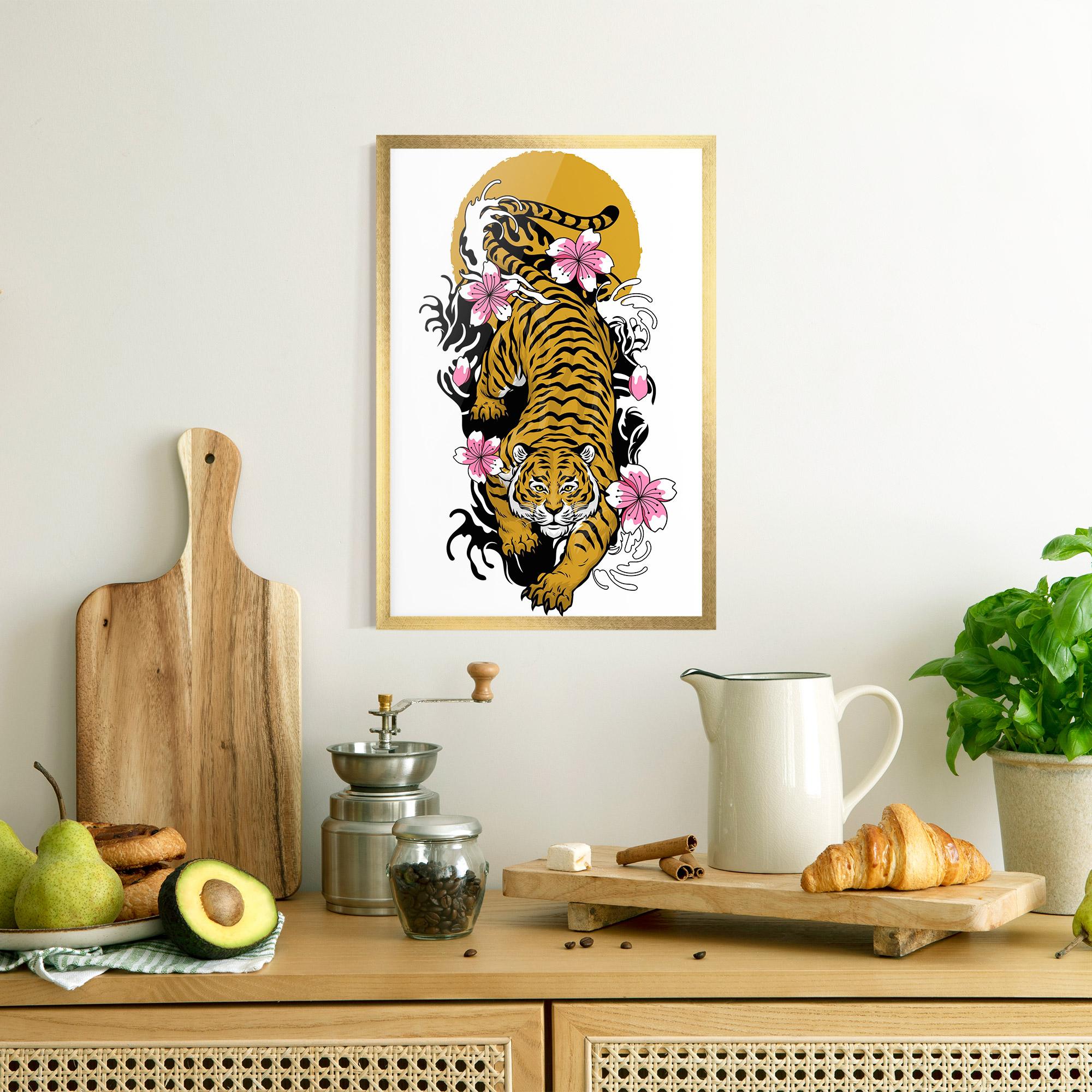 Keretezett Poszter Japanese Style Tiger mockup 8