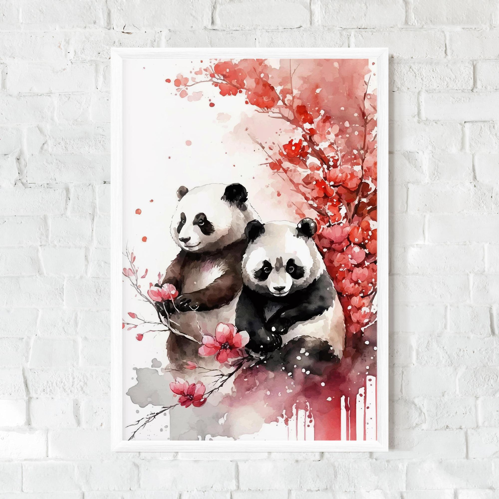 Keretezett Poszter Blossom Panda mockup 0