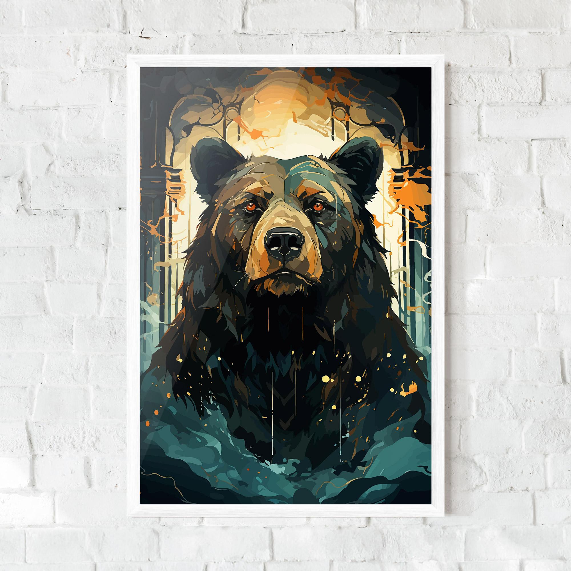 Keretezett Poszter Brown Bear Art mockup 0