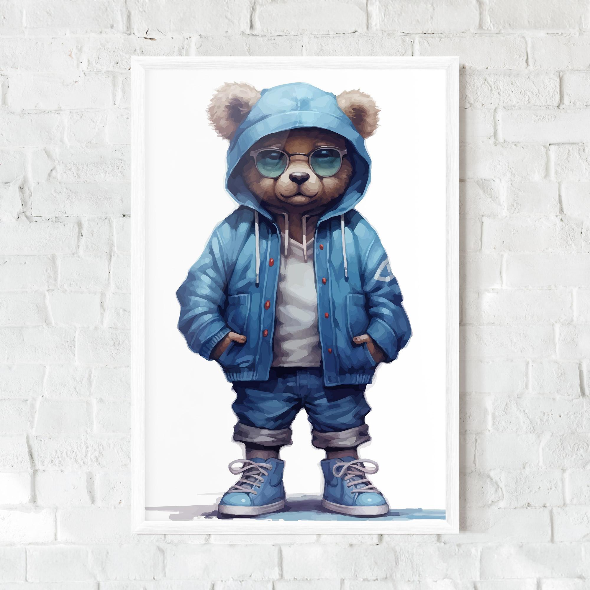Keretezett Poszter Glasses Bear mockup 0