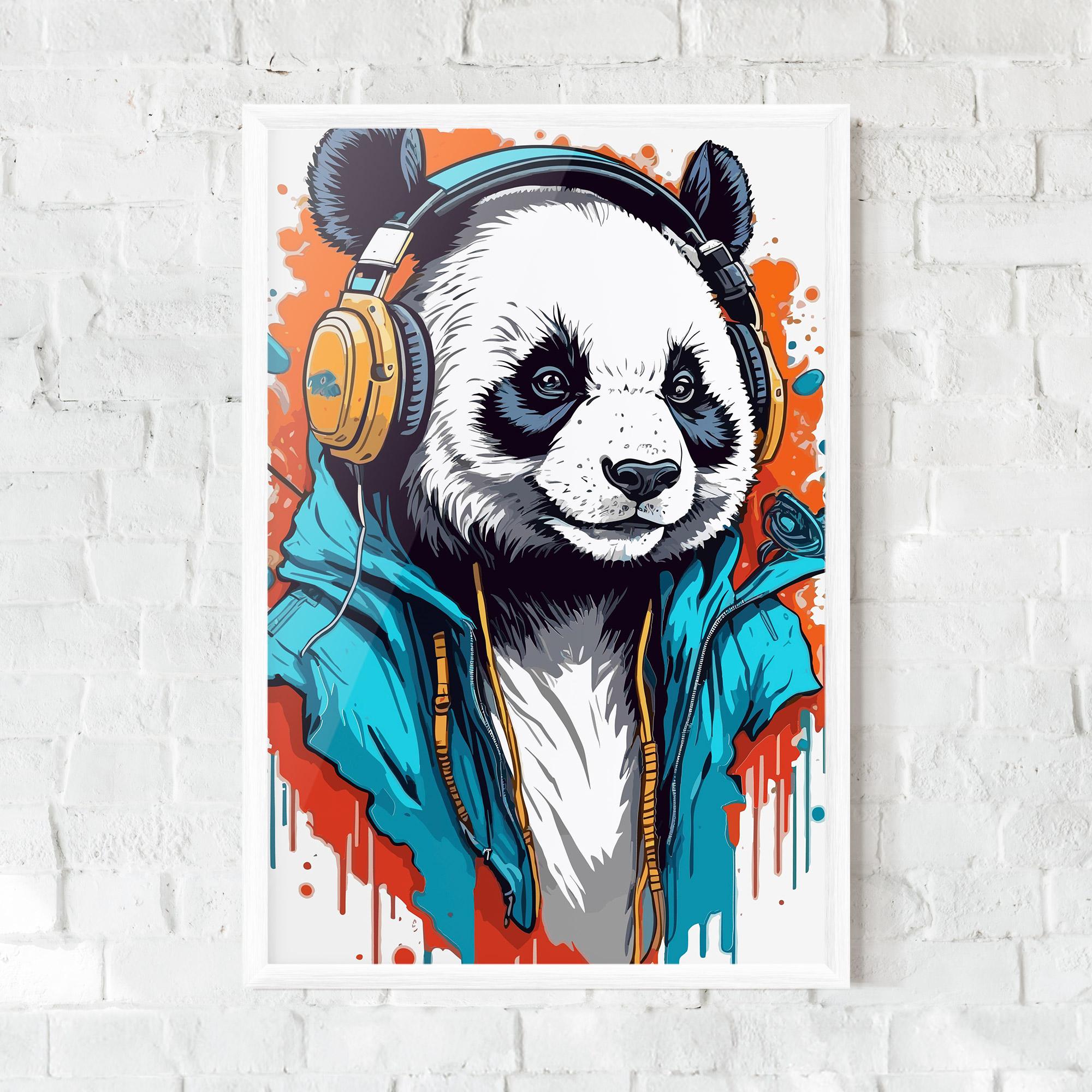 Keretezett Poszter Music Panda mockup 0