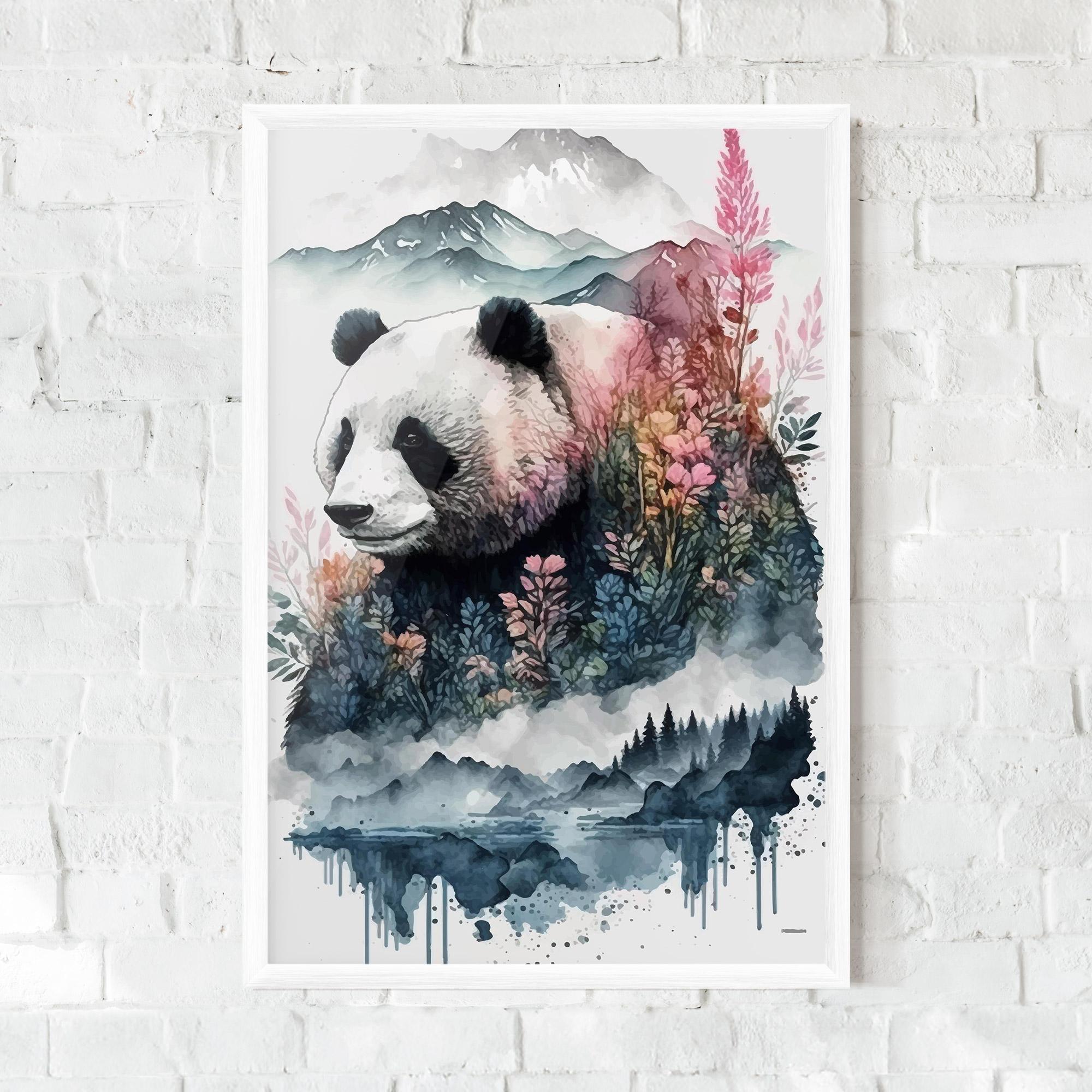 Keretezett Poszter Panda Art mockup 0
