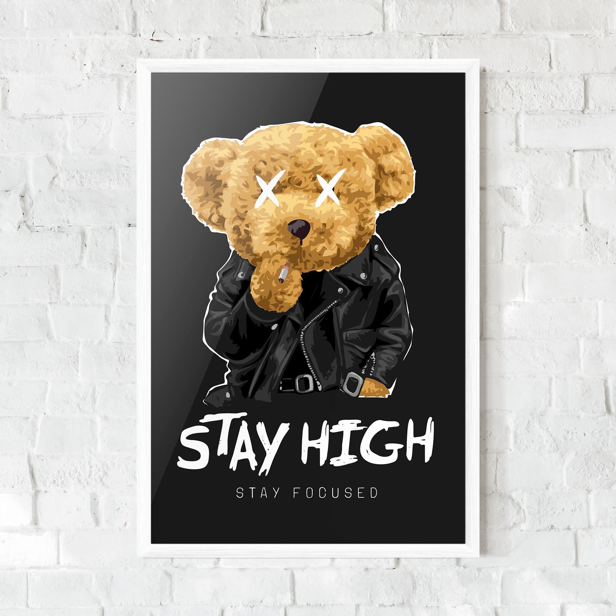 Keretezett Poszter Stay High mockup 0