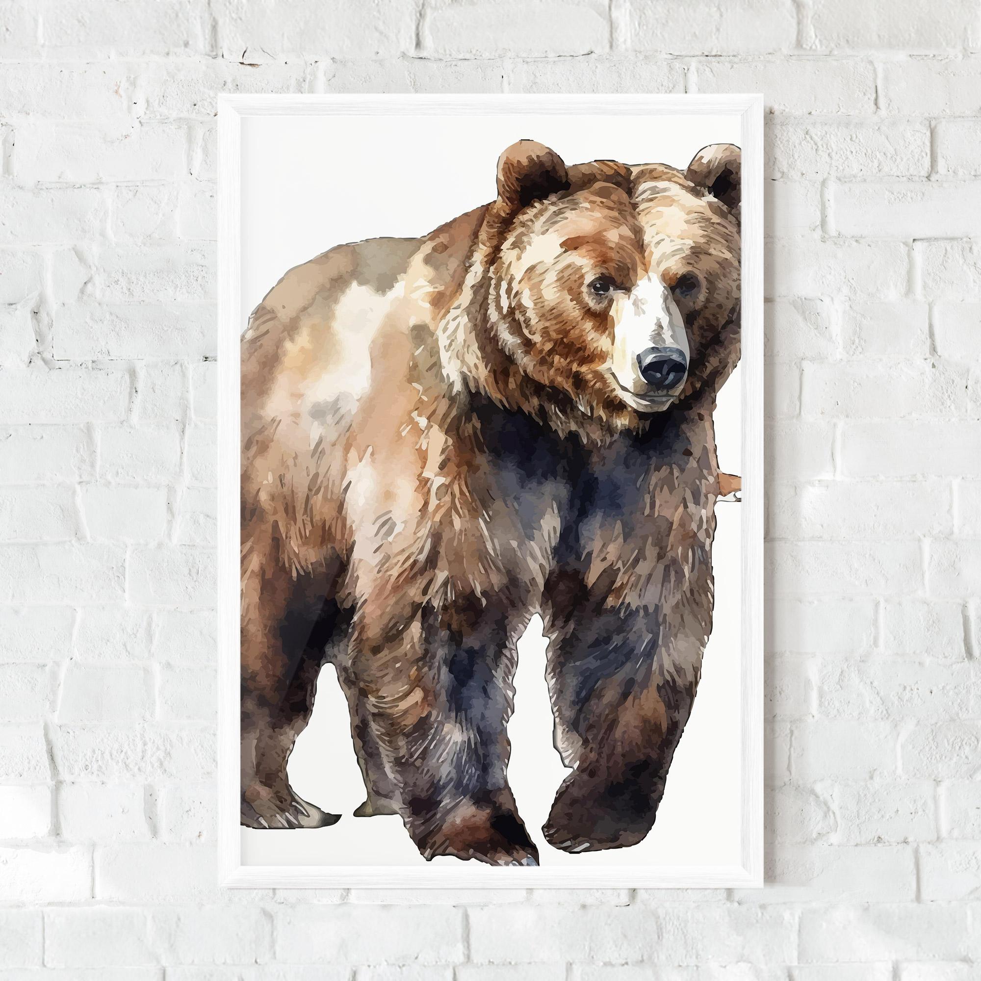 Keretezett Poszter Watercolor Bear Art mockup 0