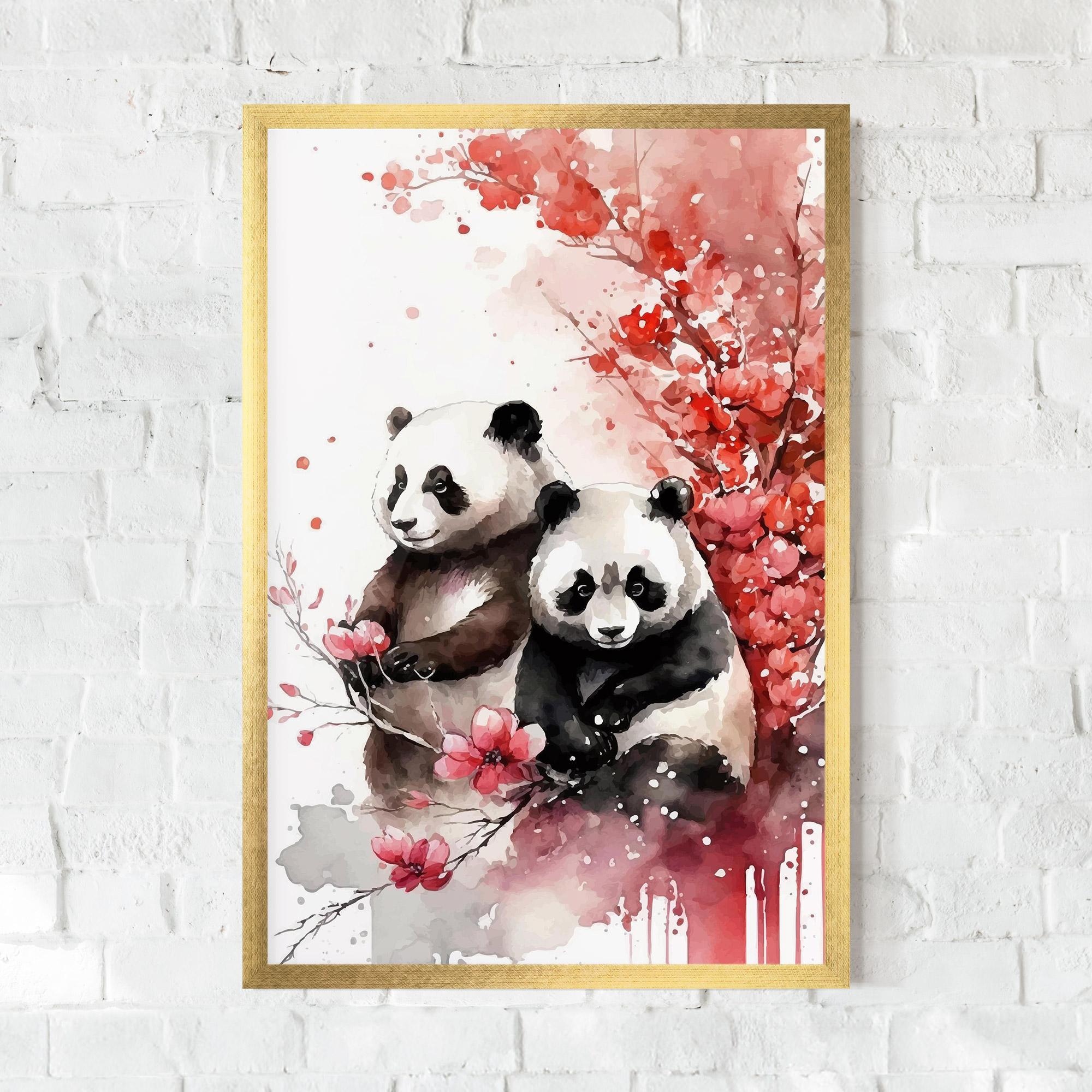 Keretezett Poszter Blossom Panda mockup 0