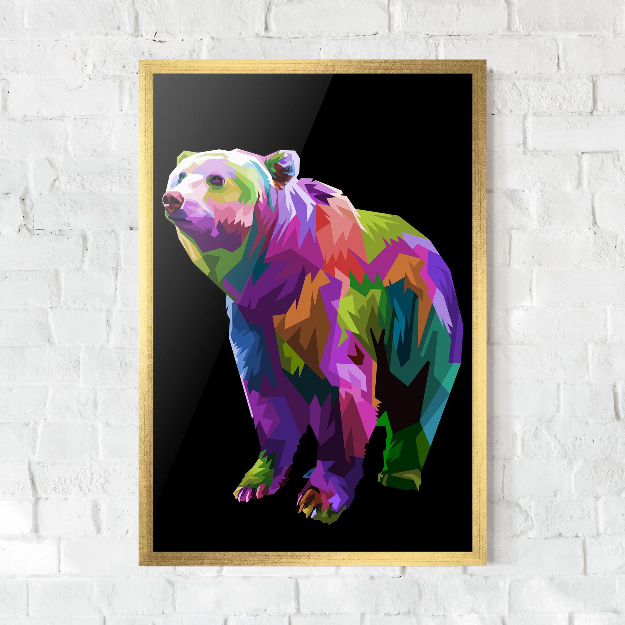 Keretezett Poszter Colorful Icebear mockup 0