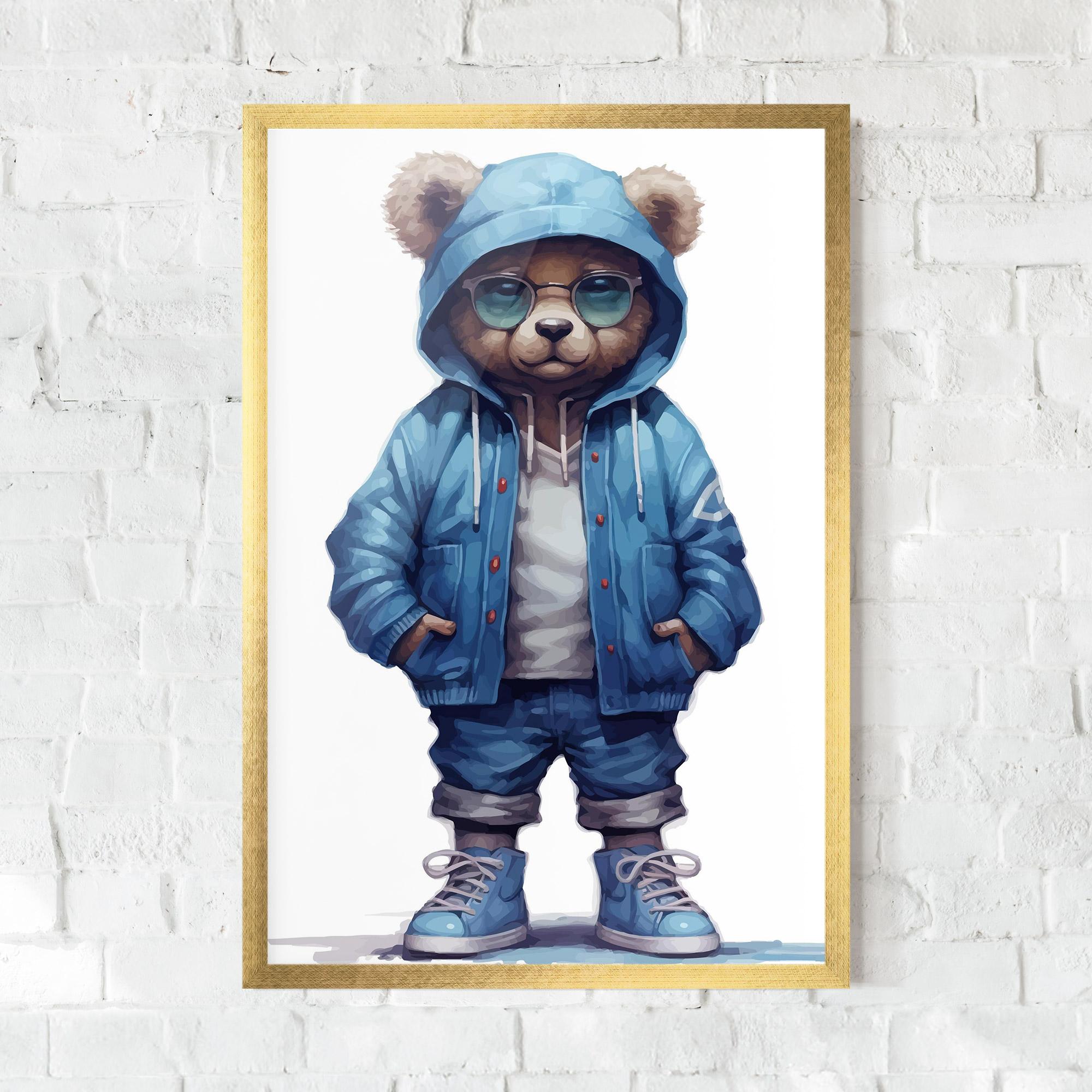 Keretezett Poszter Glasses Bear mockup 0