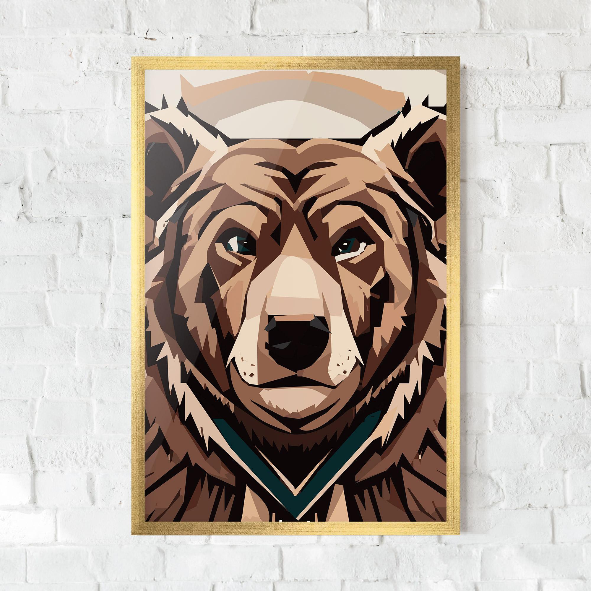 Keretezett Poszter Grizzly Art mockup 0