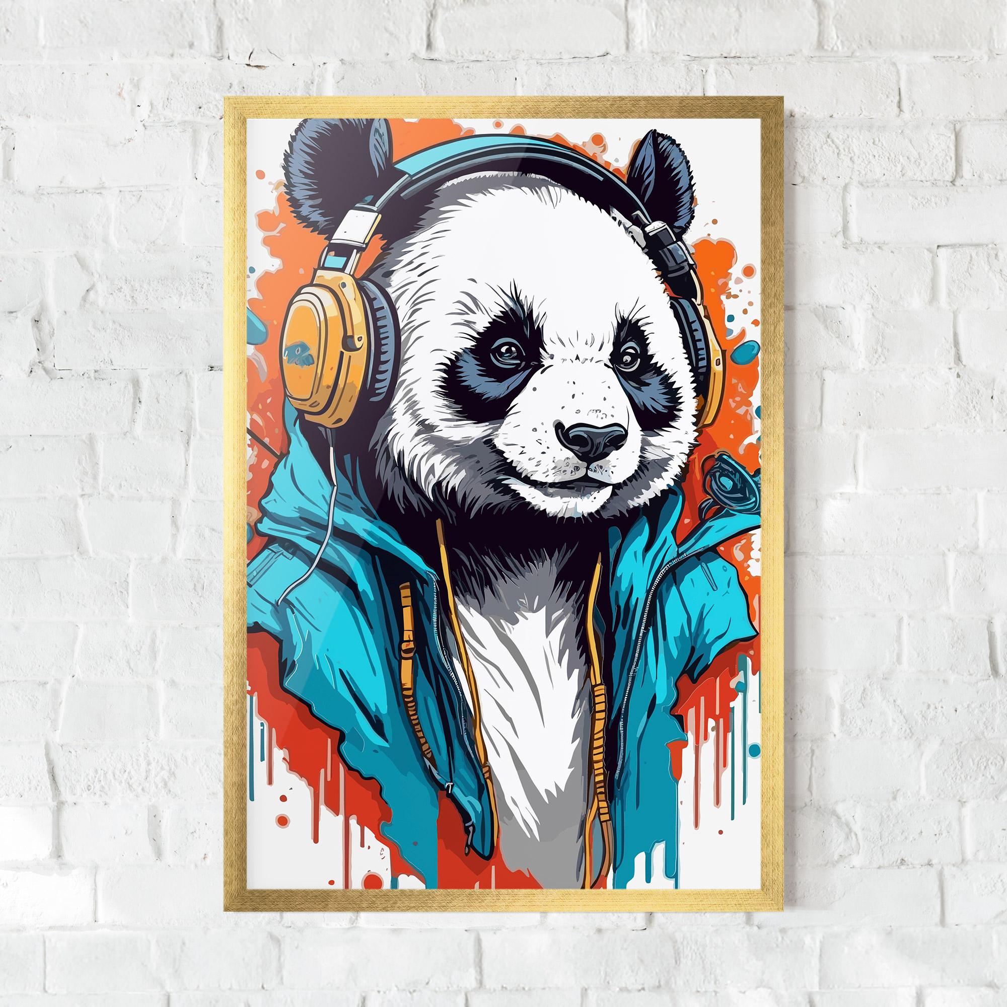 Keretezett Poszter Music Panda mockup 0