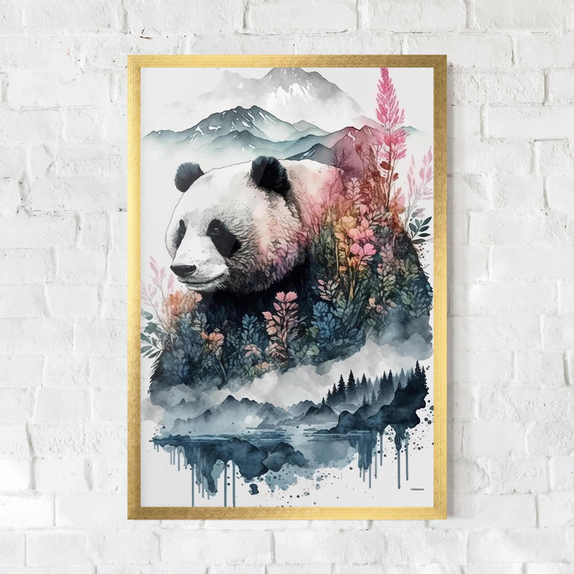 Keretezett Poszter Panda Art mockup 0