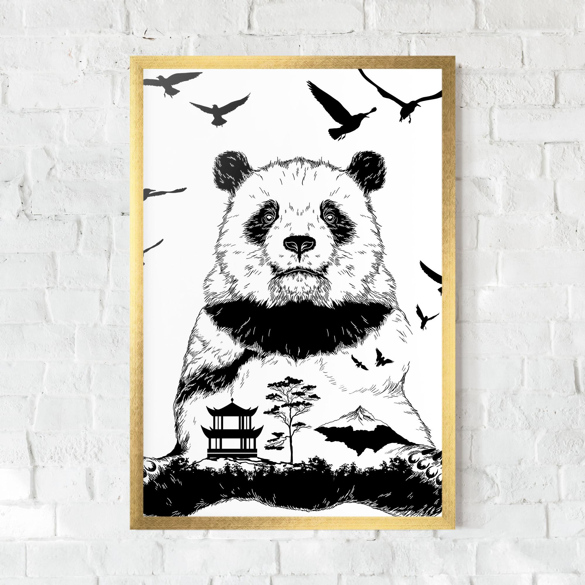 Keretezett Poszter Panda Bear mockup 0