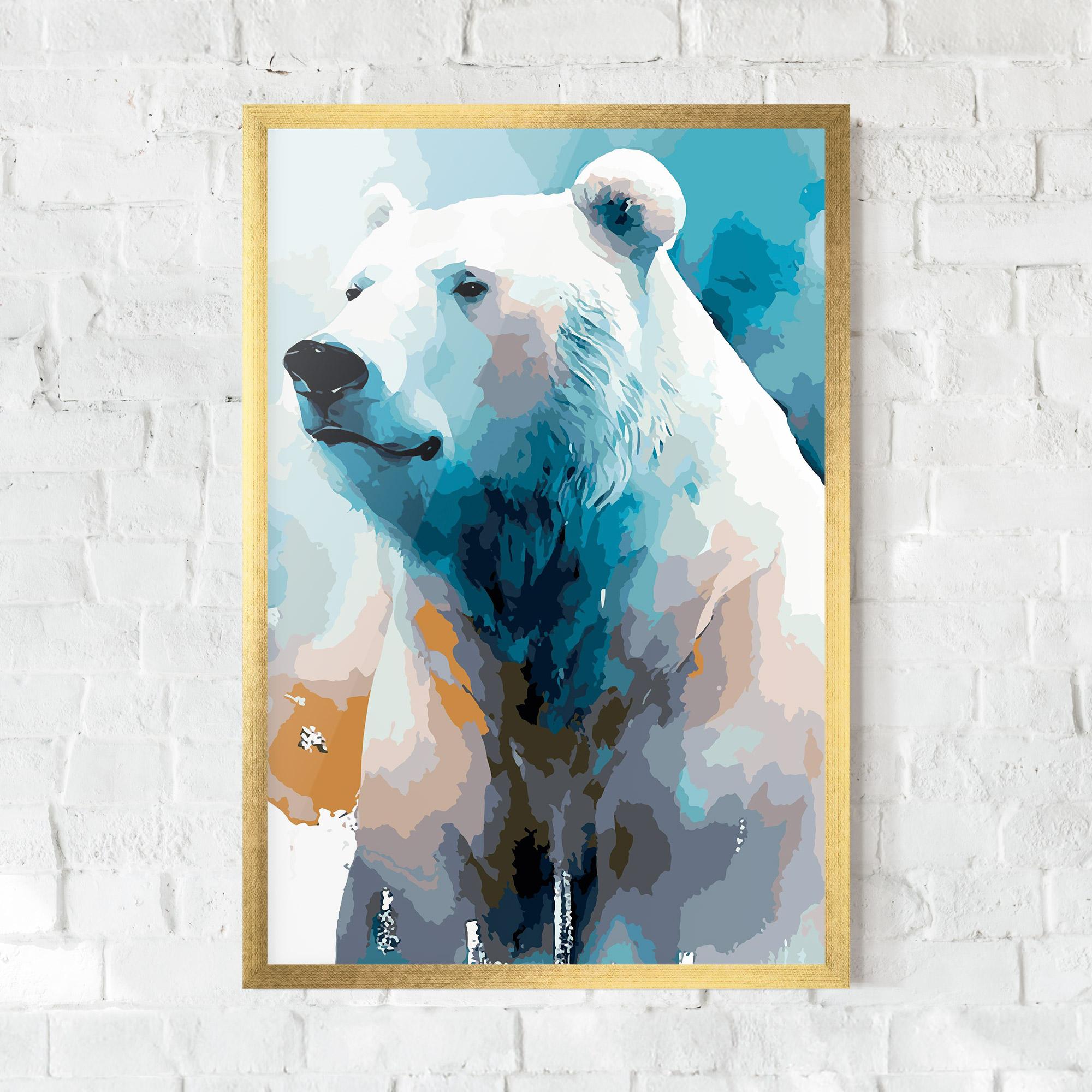 Keretezett Poszter Polar White Bear mockup 0