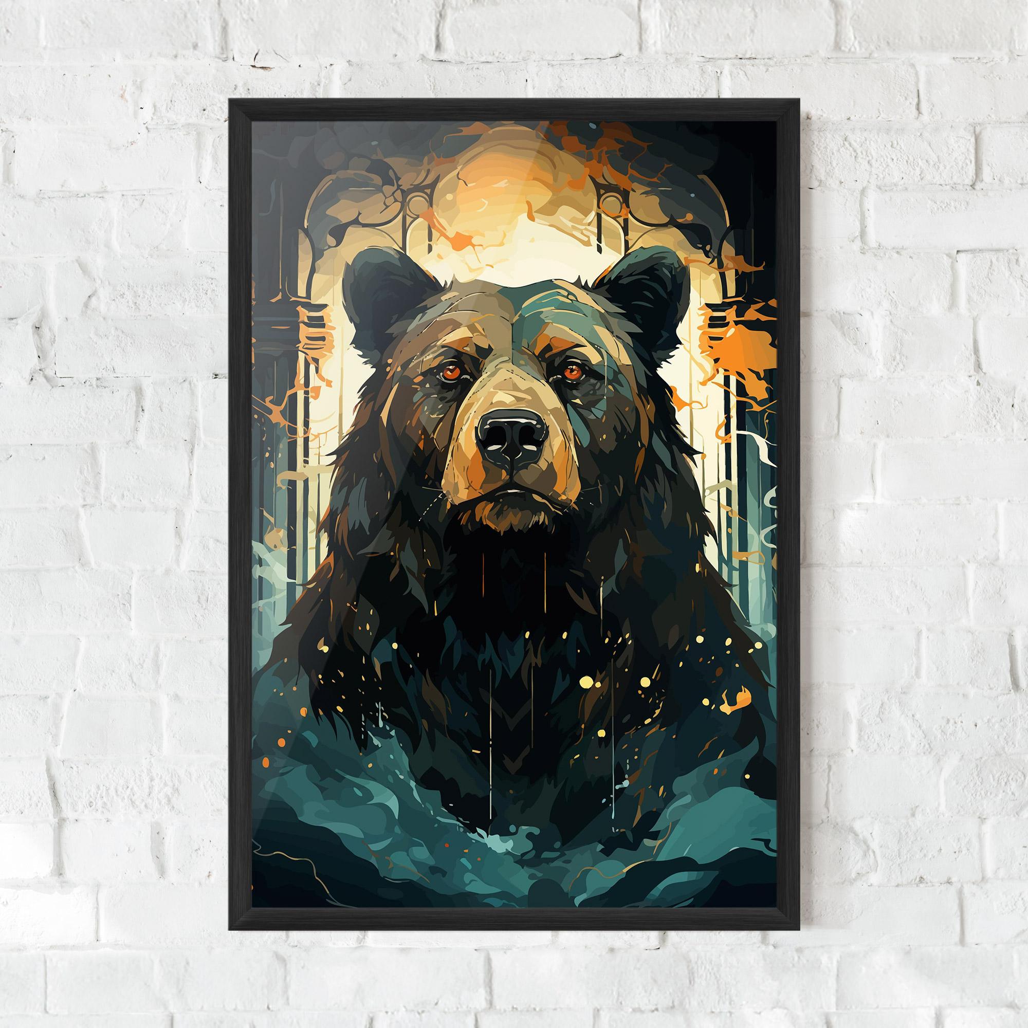 Keretezett Poszter Brown Bear Art mockup 0