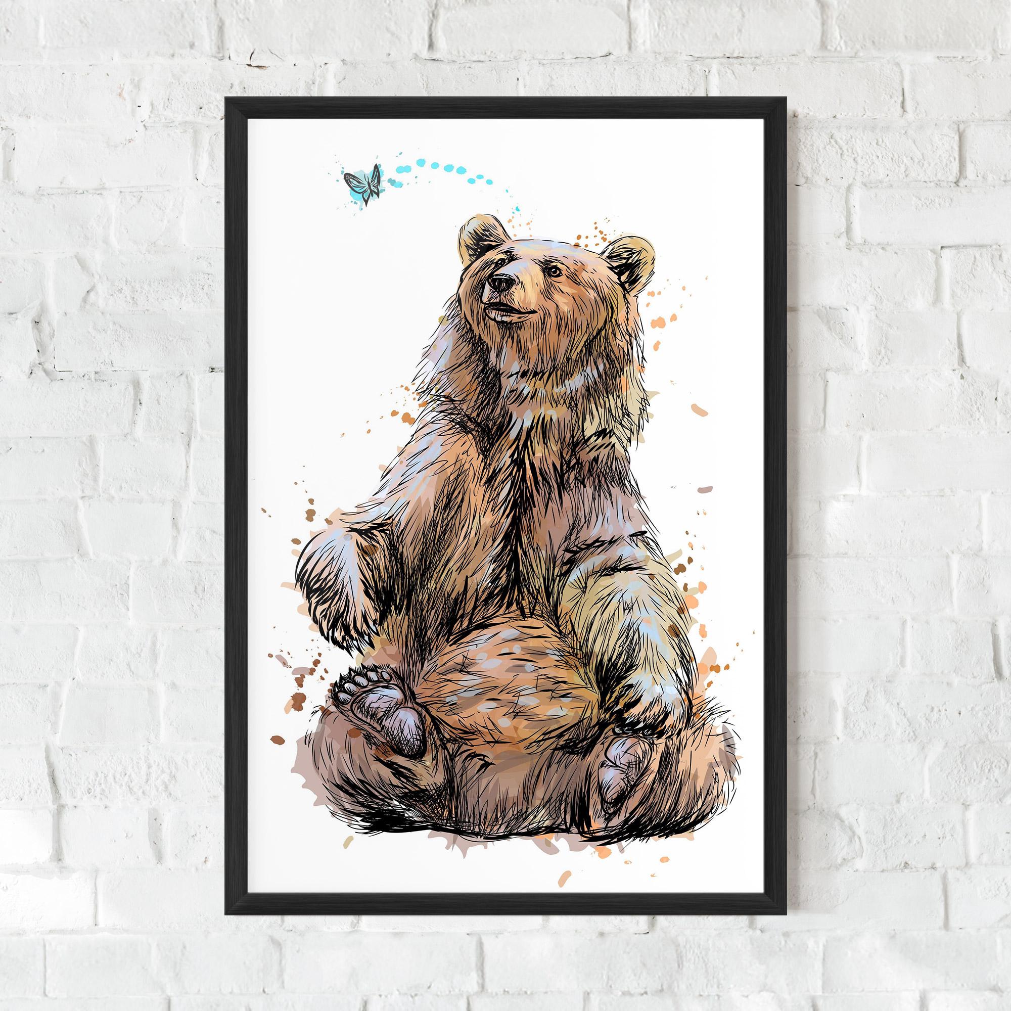 Keretezett Poszter Butterfly Bear mockup 0