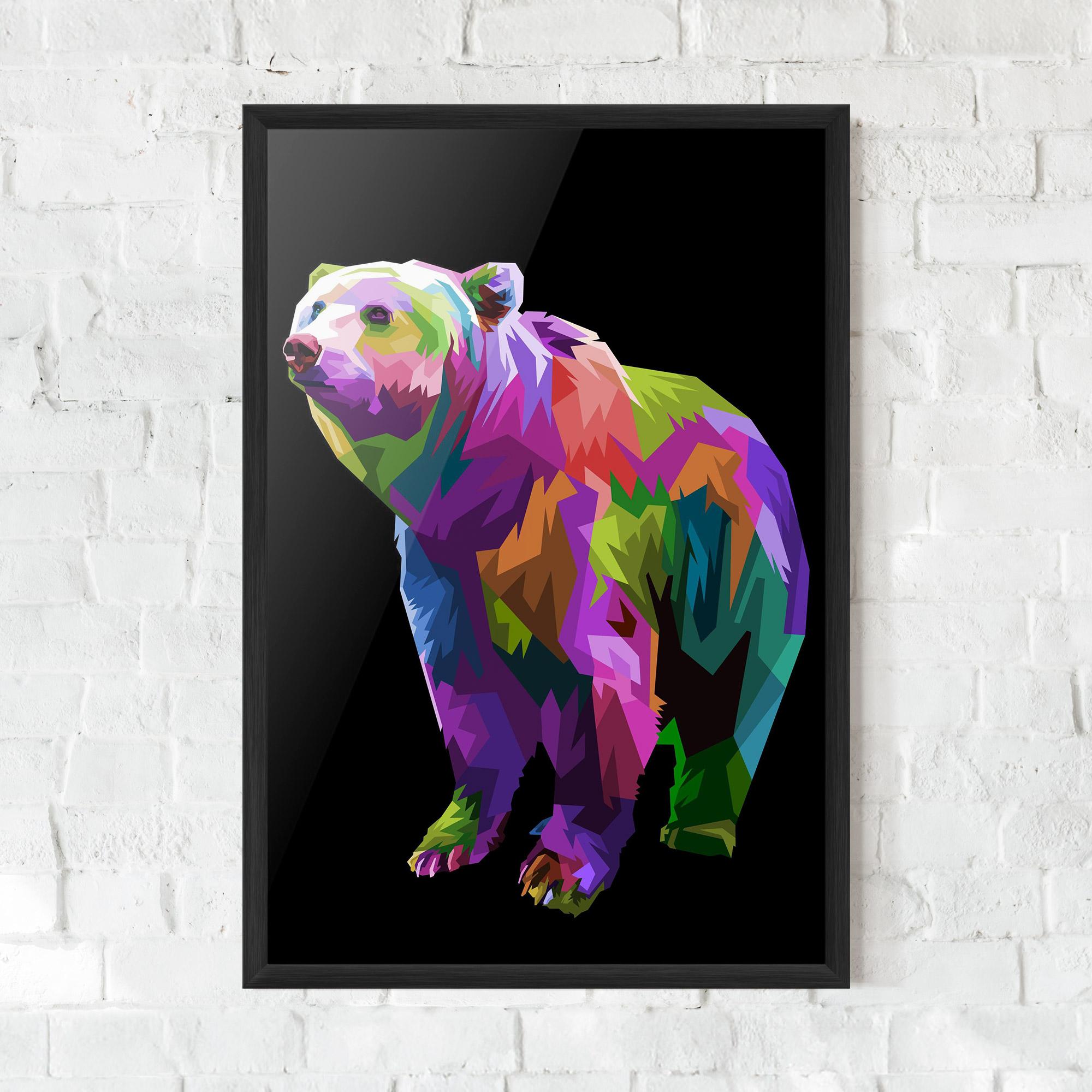 Keretezett Poszter Colorful Icebear mockup 0