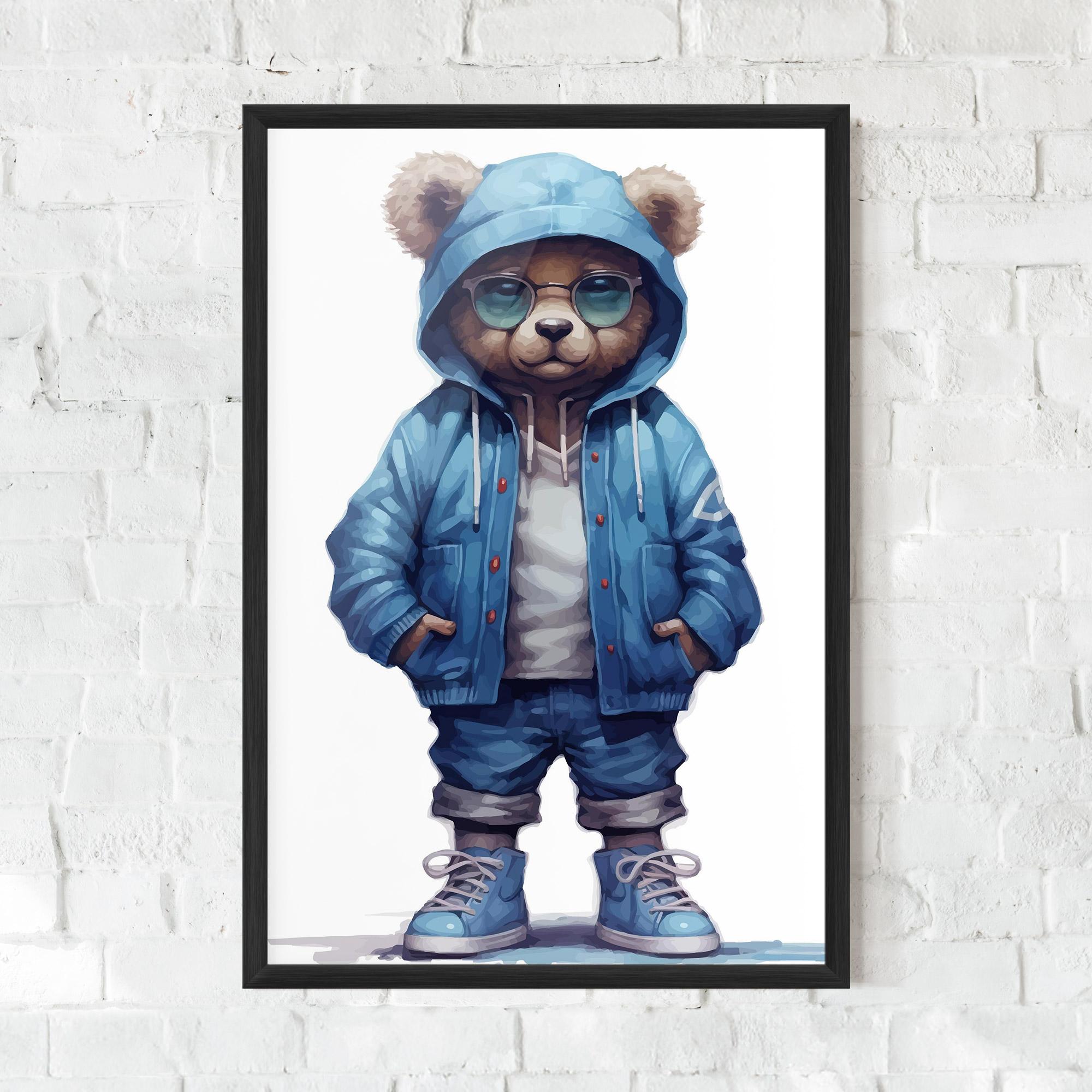 Keretezett Poszter Glasses Bear mockup 0