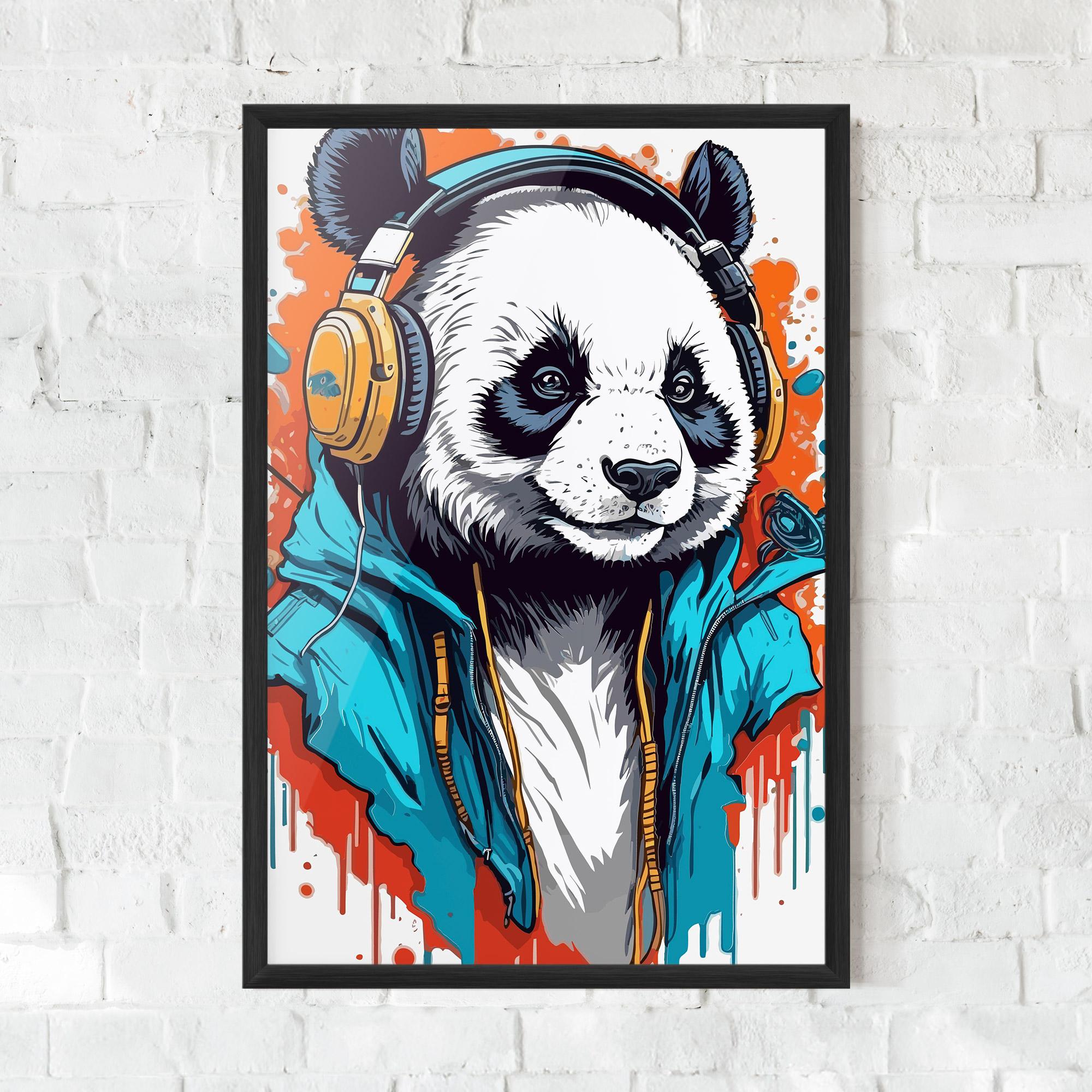 Keretezett Poszter Music Panda mockup 0