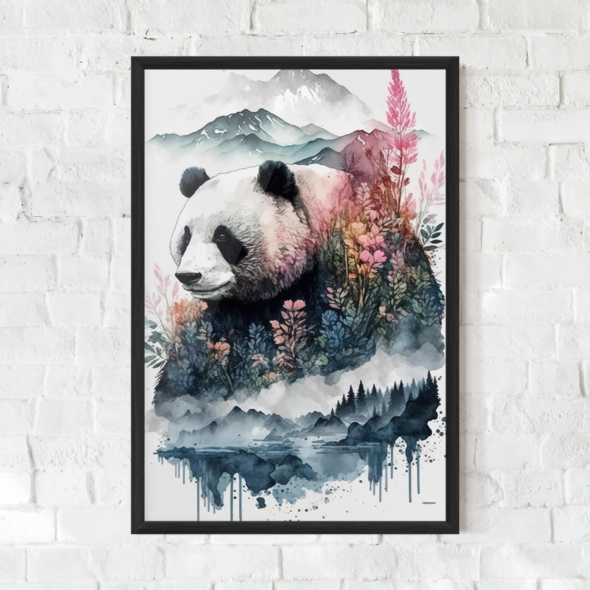 Keretezett Poszter Panda Art mockup 0