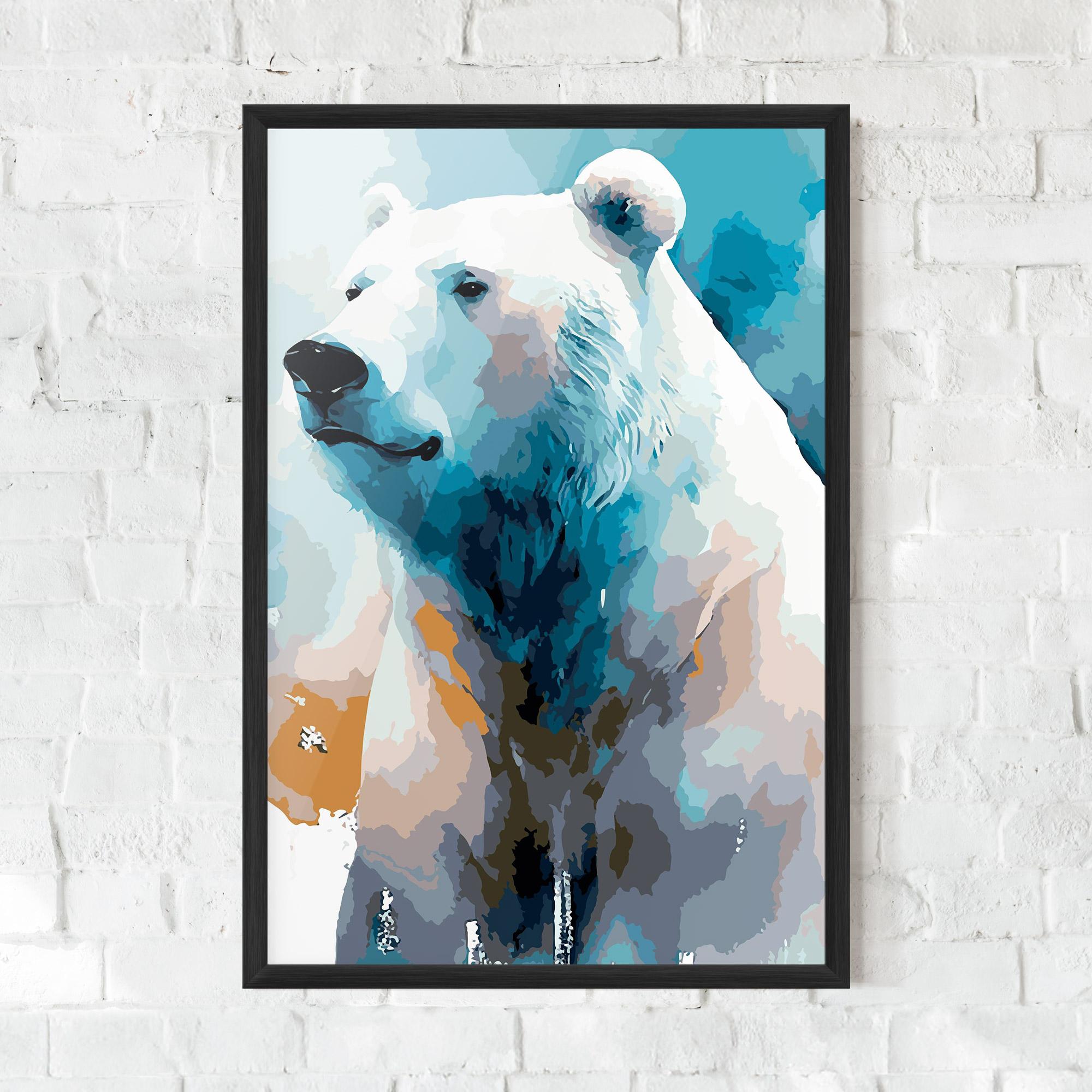 Keretezett Poszter Polar White Bear mockup 0