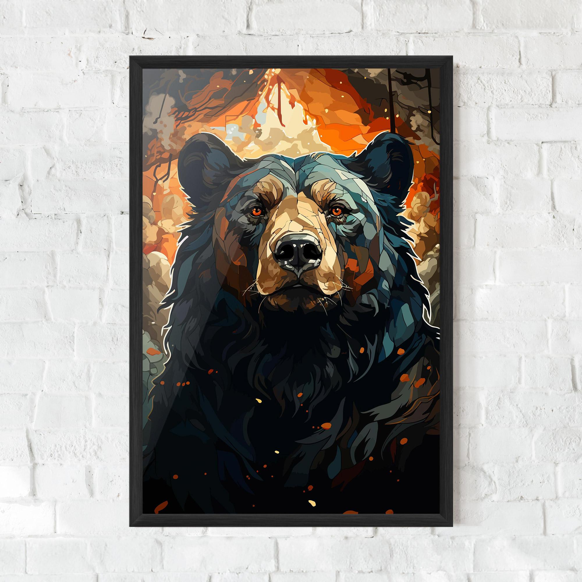 Keretezett Poszter Pretty Bear Art mockup 0