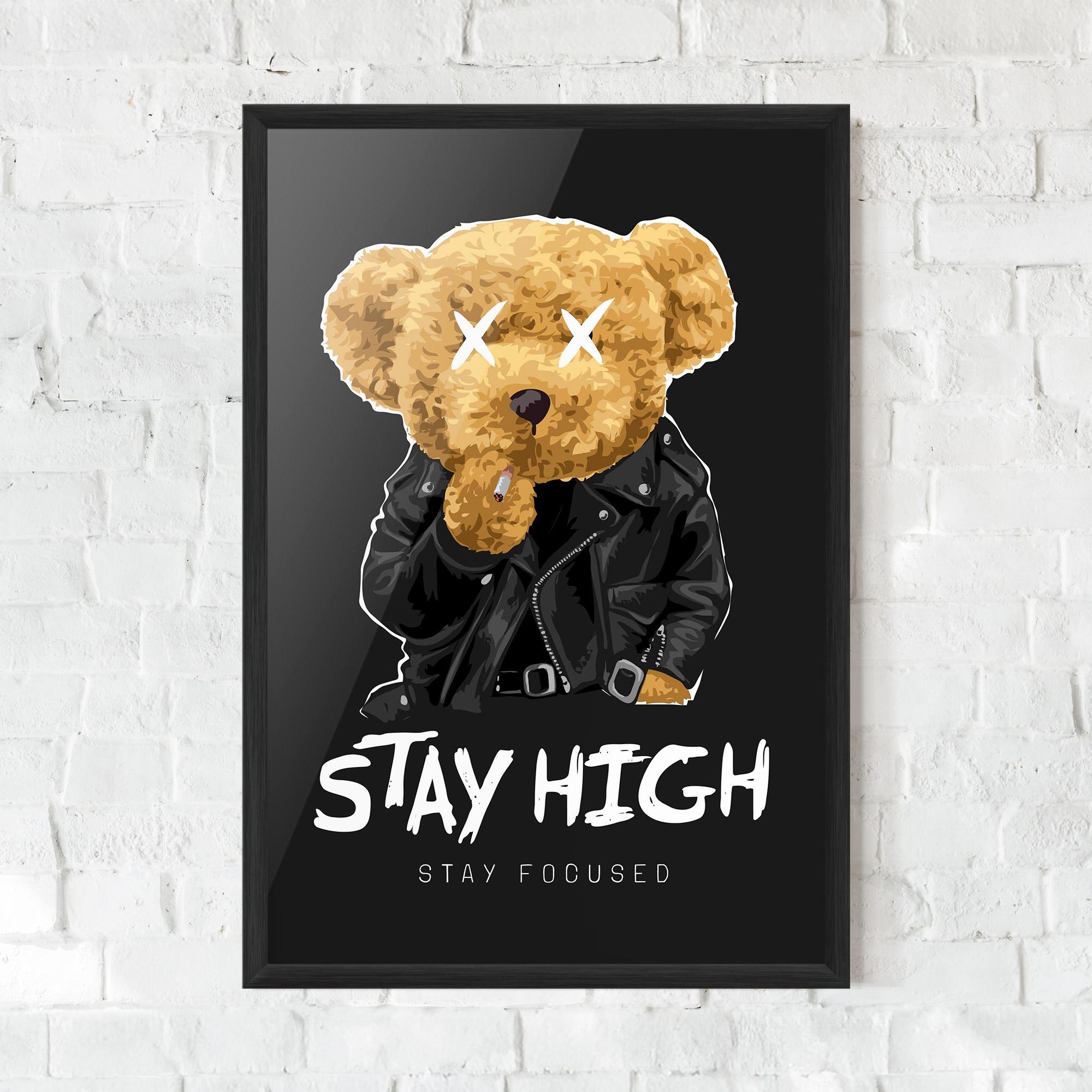 Keretezett Poszter Stay High mockup 0